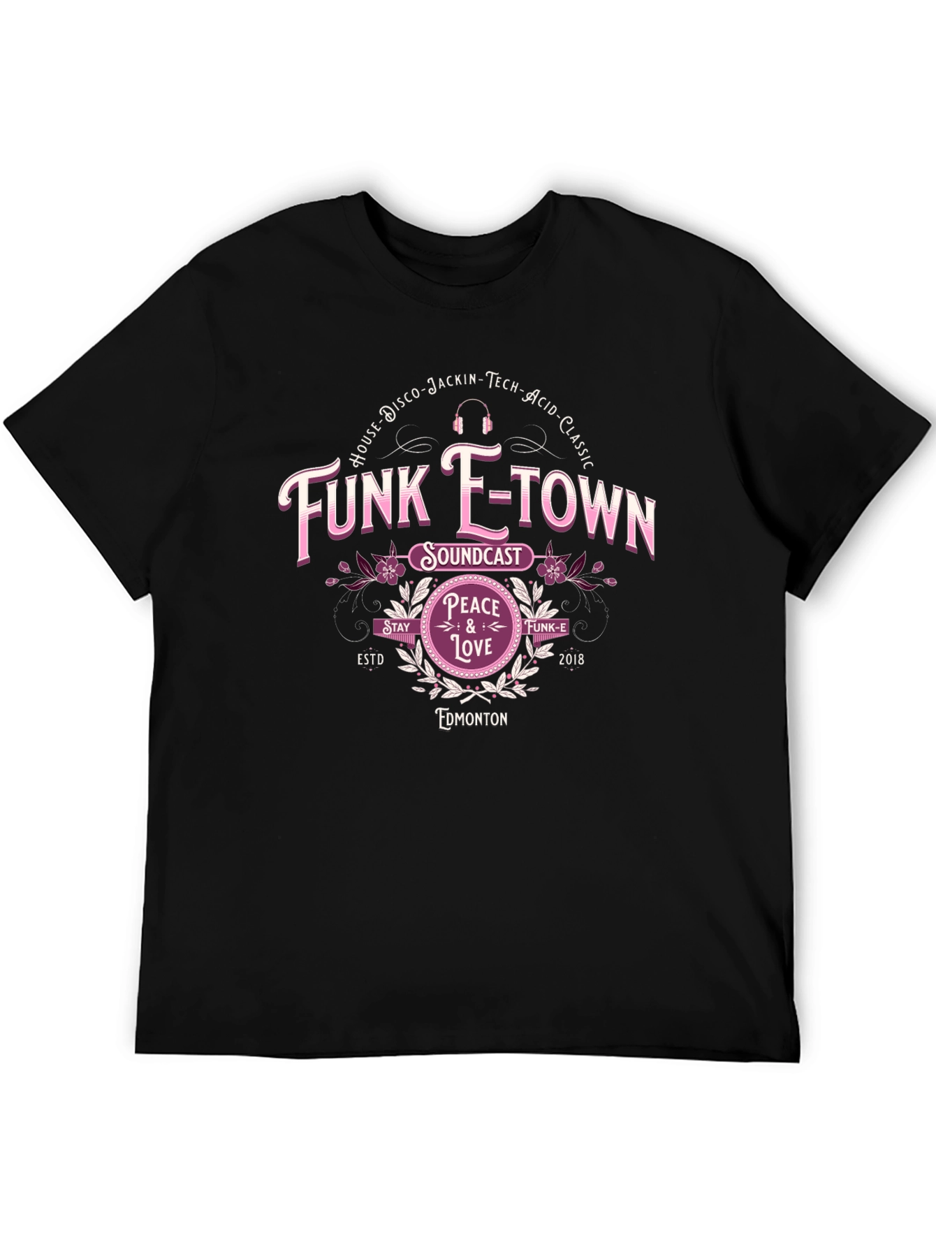 Black Funk E-Town Soundcast Black T-Shirt view 5