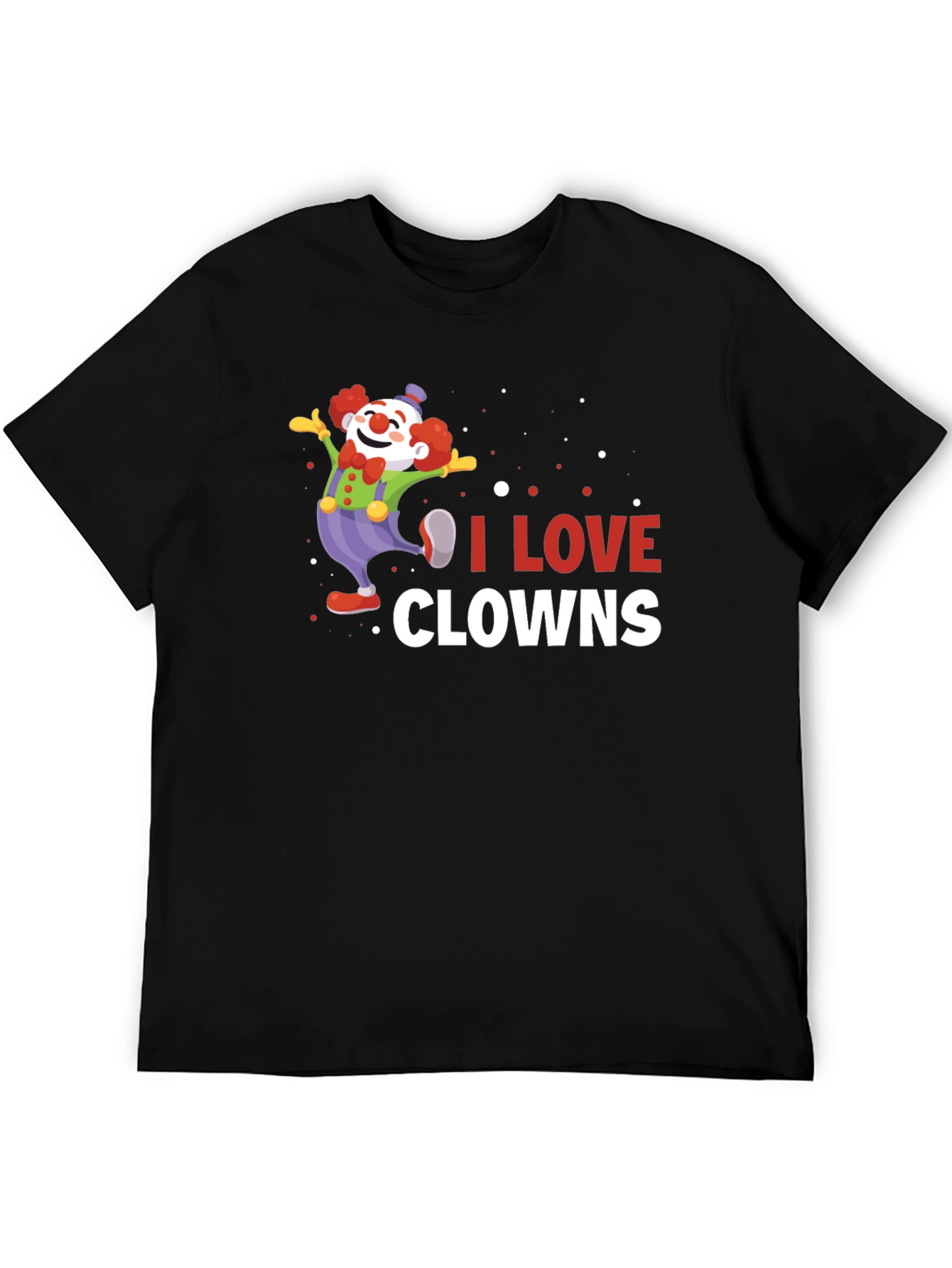 Black I Love Clowns Graphic Tee - Black Cotton T-Shirt view 5