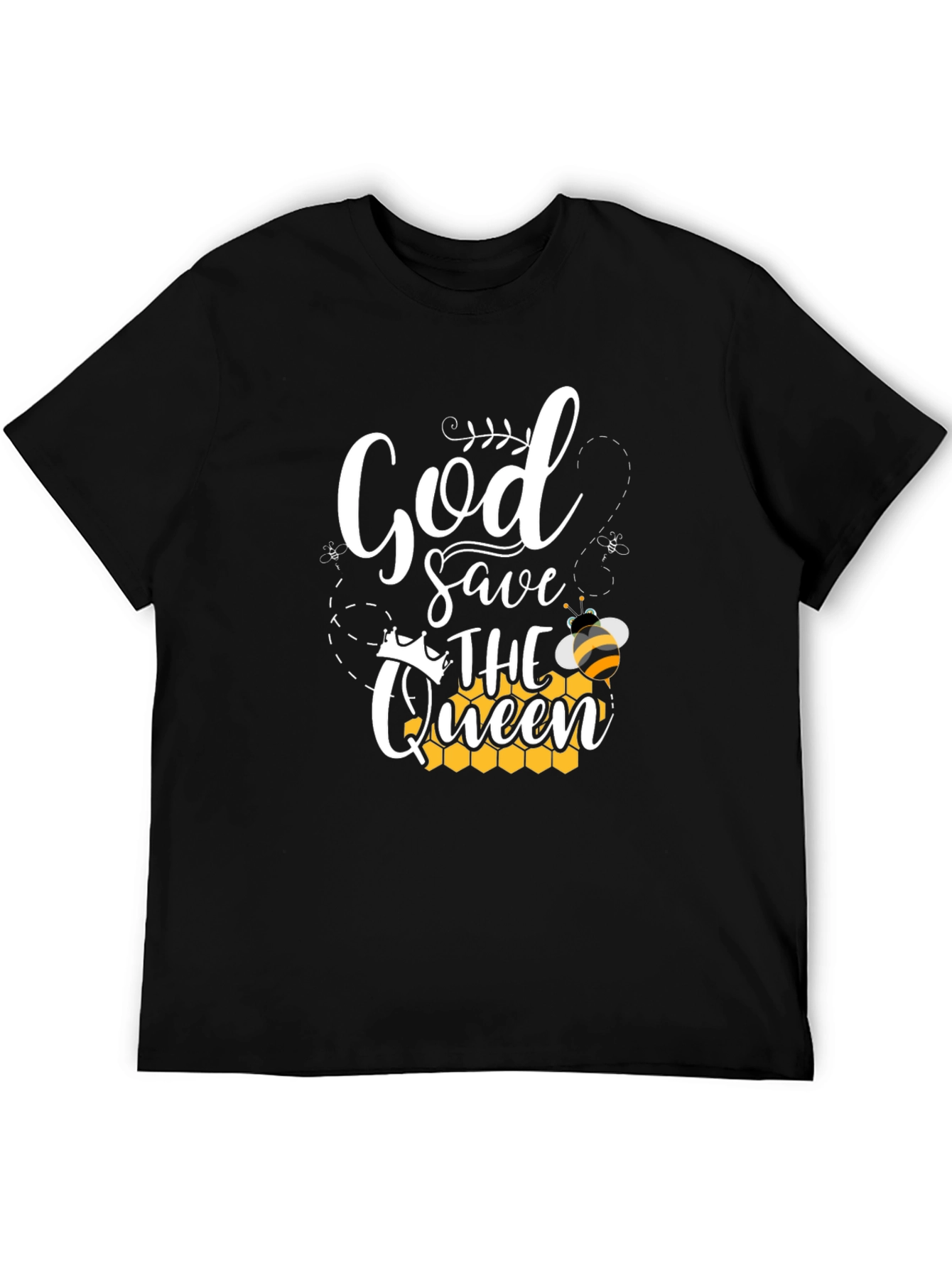 Black God Save The Queen Bee T-Shirt view 5