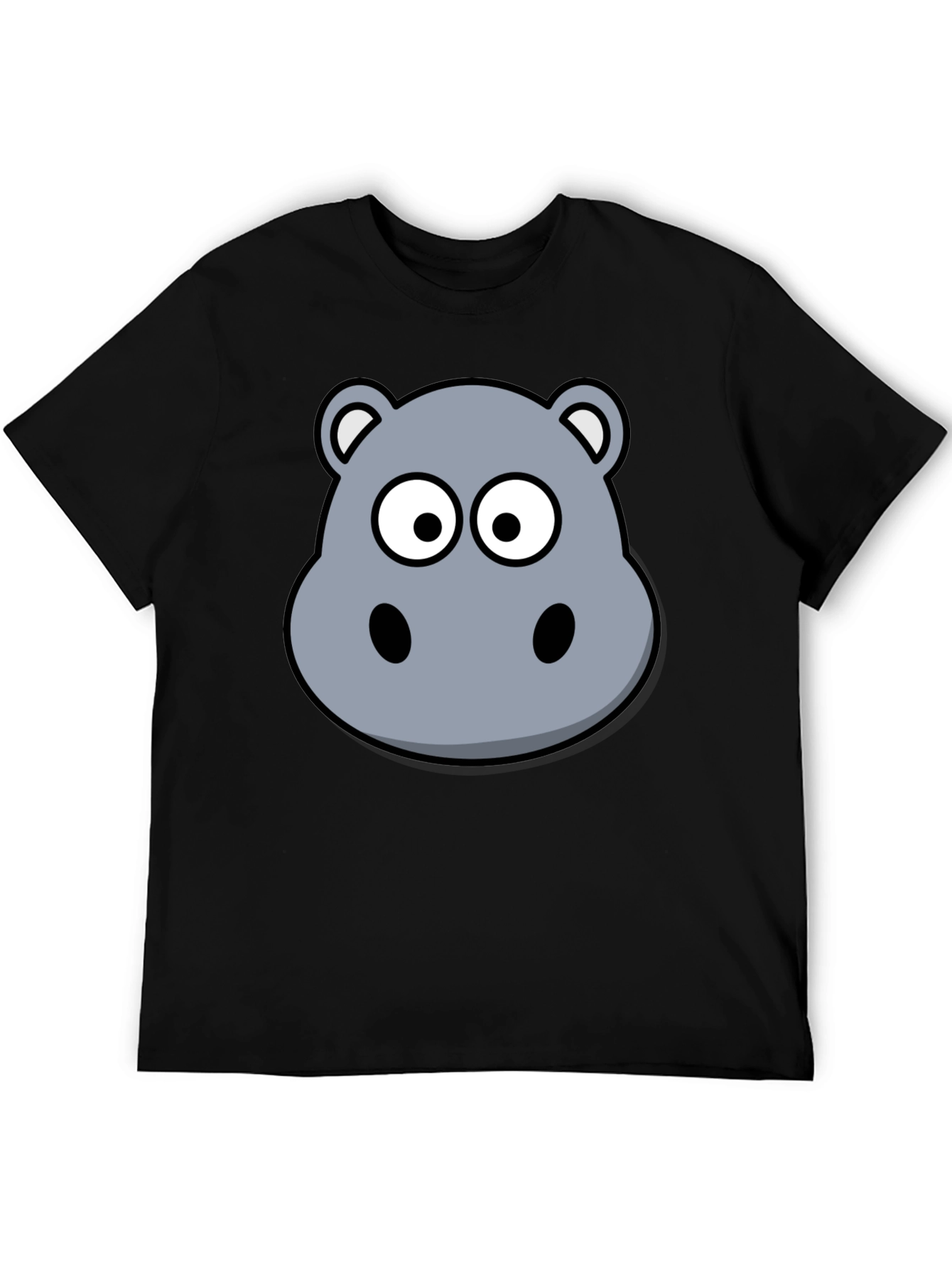 Black Hippo Graphic Print Black T-Shirt view 5