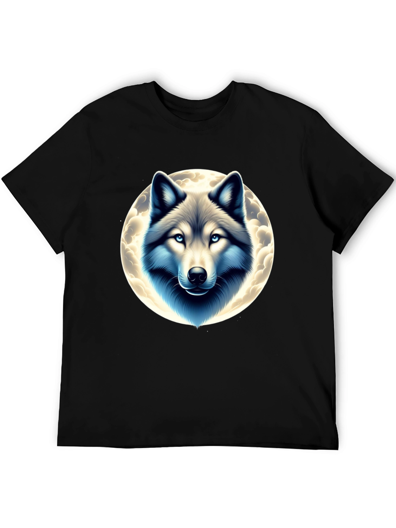 Black Wolf Moon Graphic Tee - Black Cotton Blend view 5