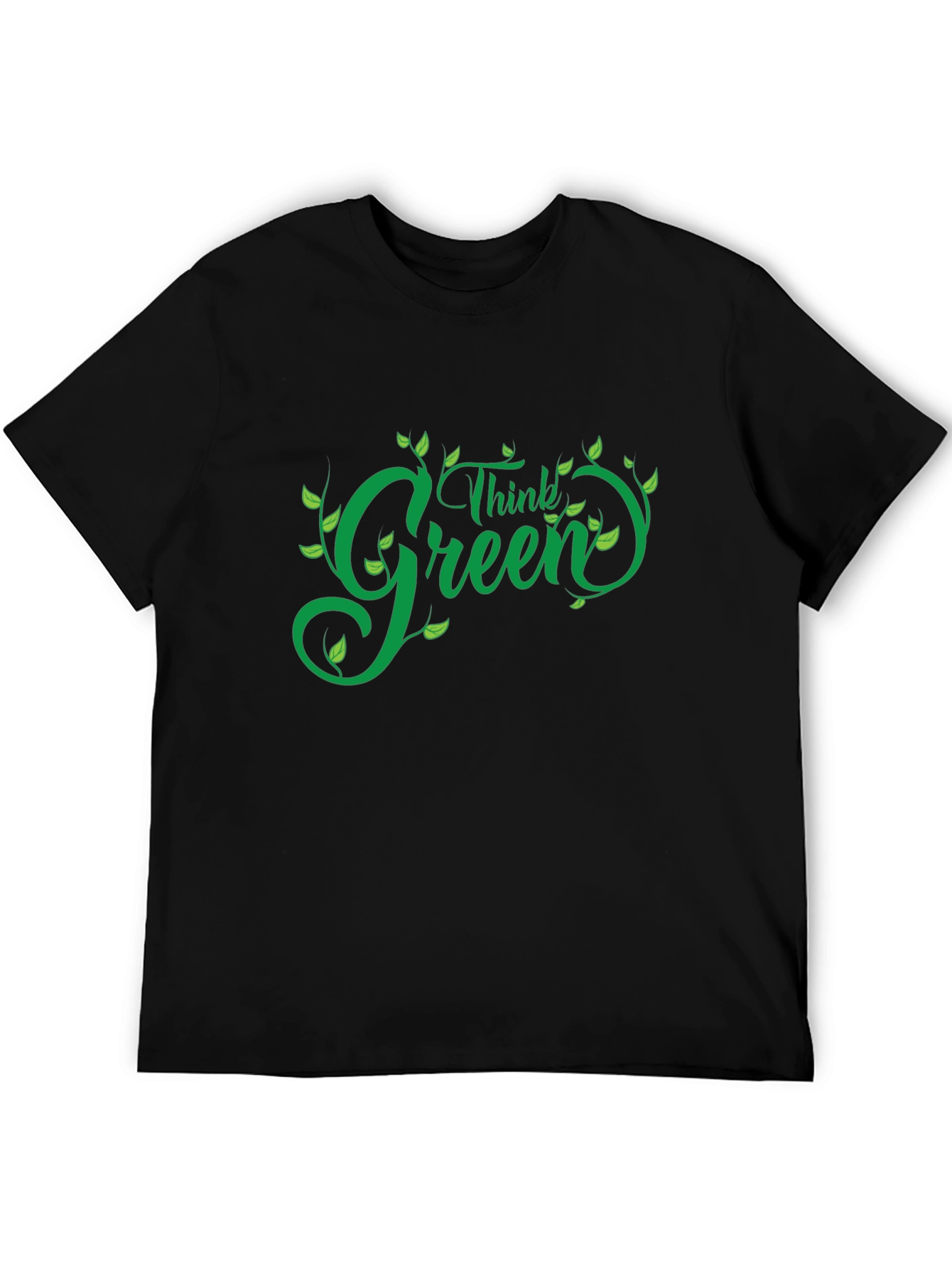 Black Think Green T-Shirt - Eco Friendly Design view 5