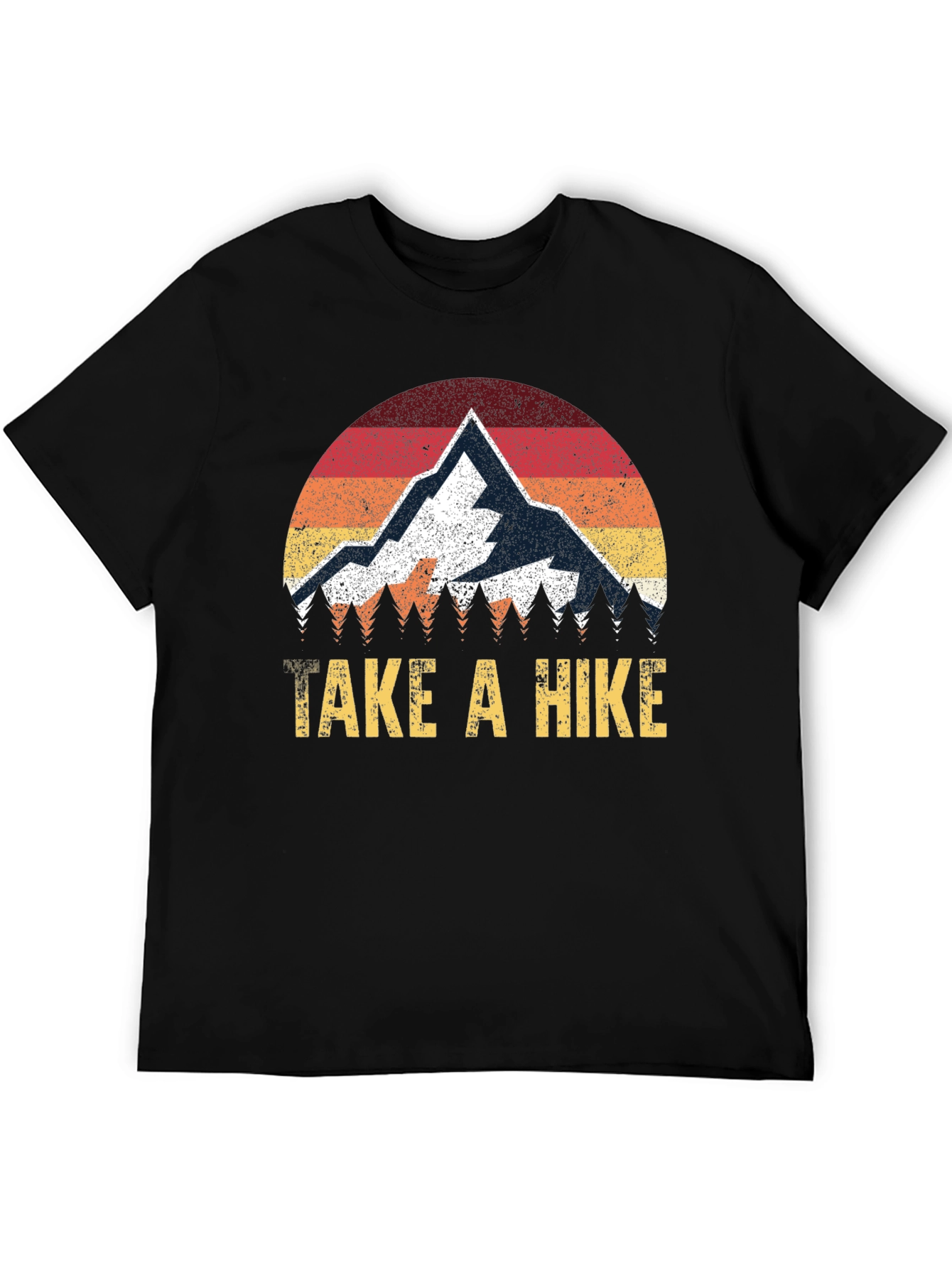 Black Take a Hike Graphic Tee - Retro Mountain Design view 5