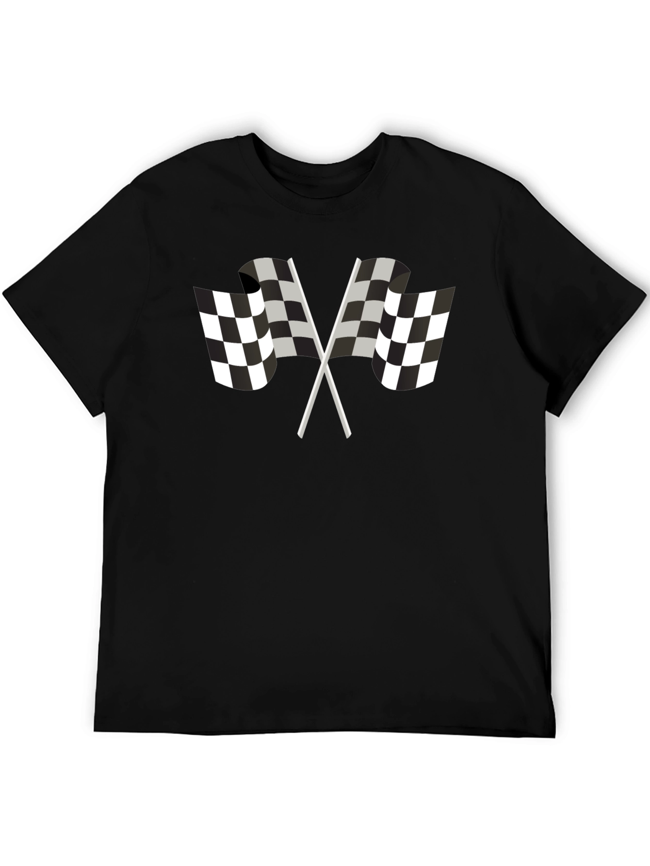 Black Checkered Flag Graphic Tee - Motorsport Racing Fan Shirt view 5
