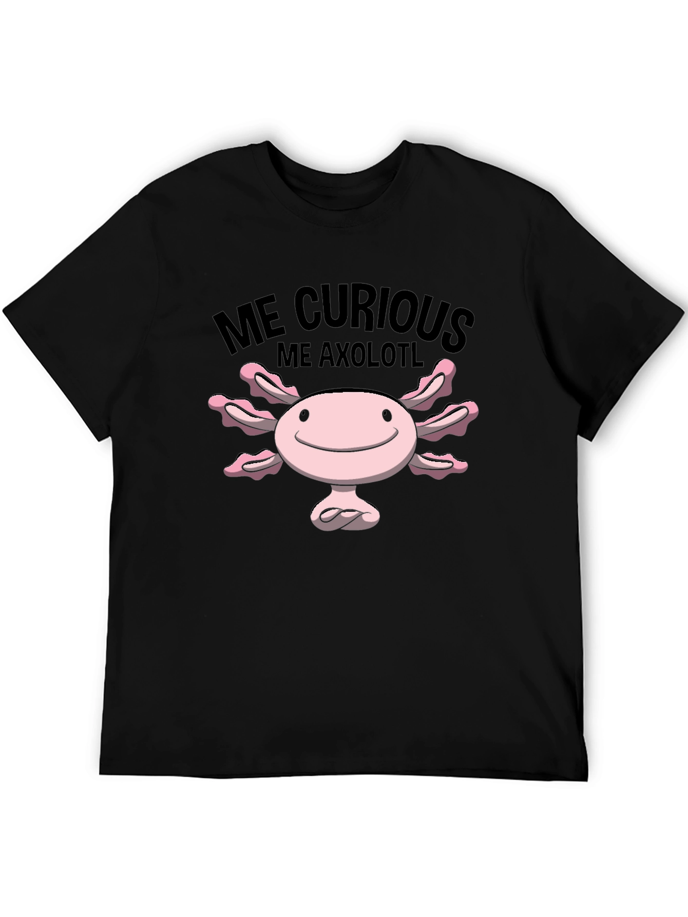 Black Me Curious Me Axolotl Graphic Tee - Black view 5