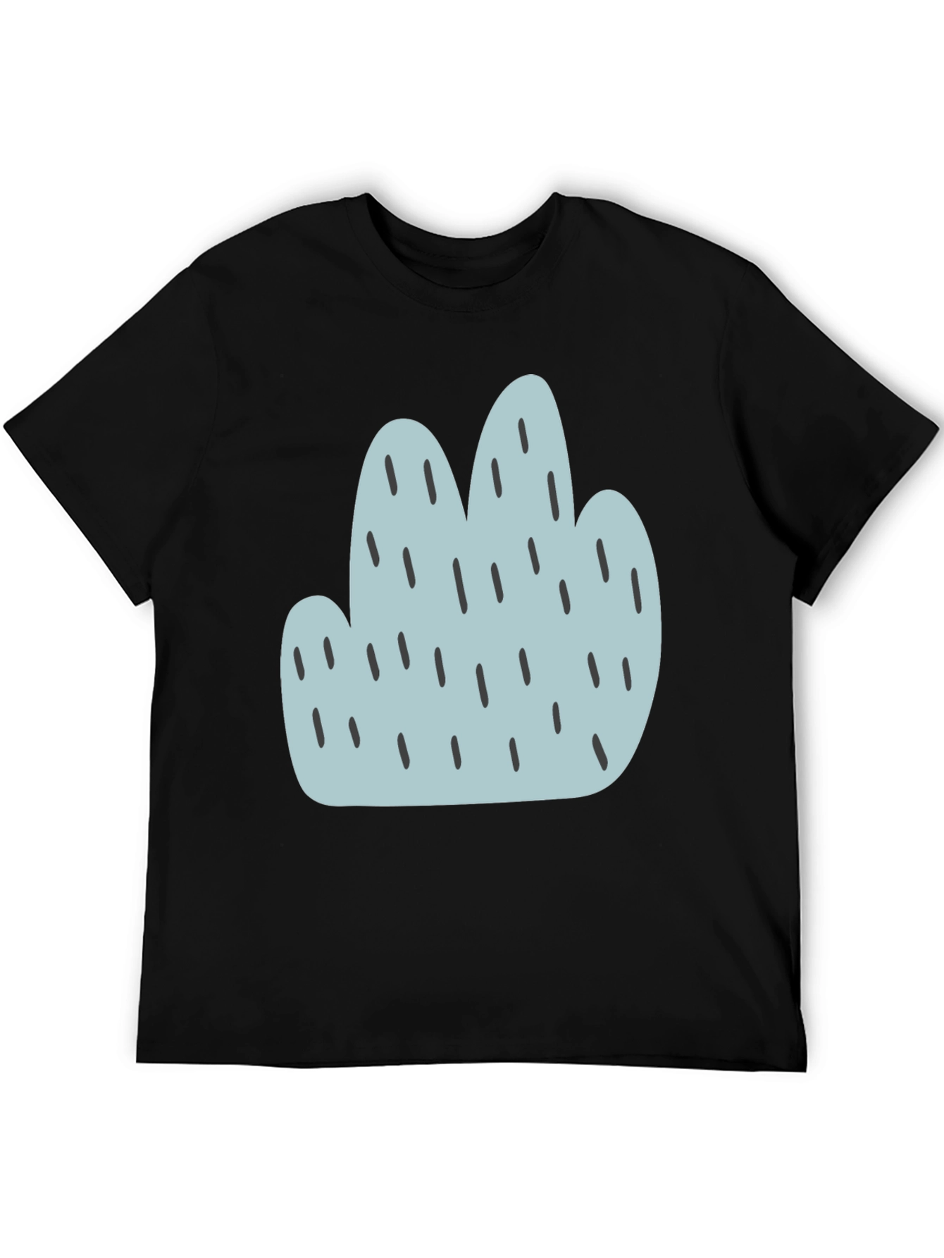Black Trendy Cactus Graphic Black T-Shirt view 5