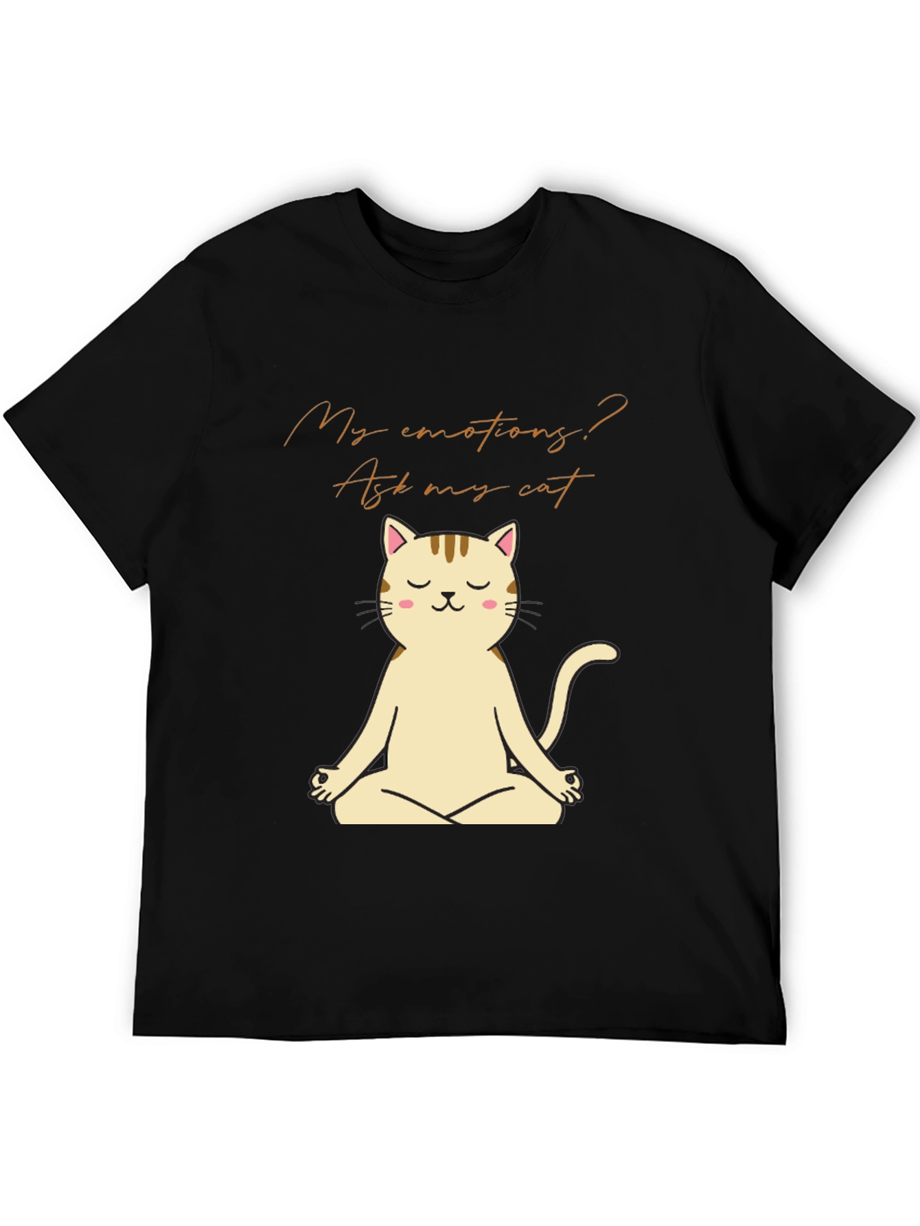 Black Meditating Cat T-Shirt - Ask My Cat view 5