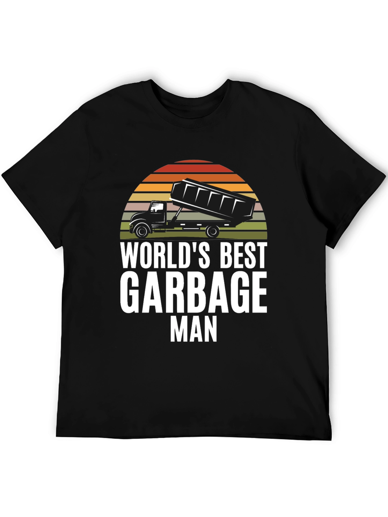 Black World's Best Garbage Man Black Graphic T-Shirt view 5