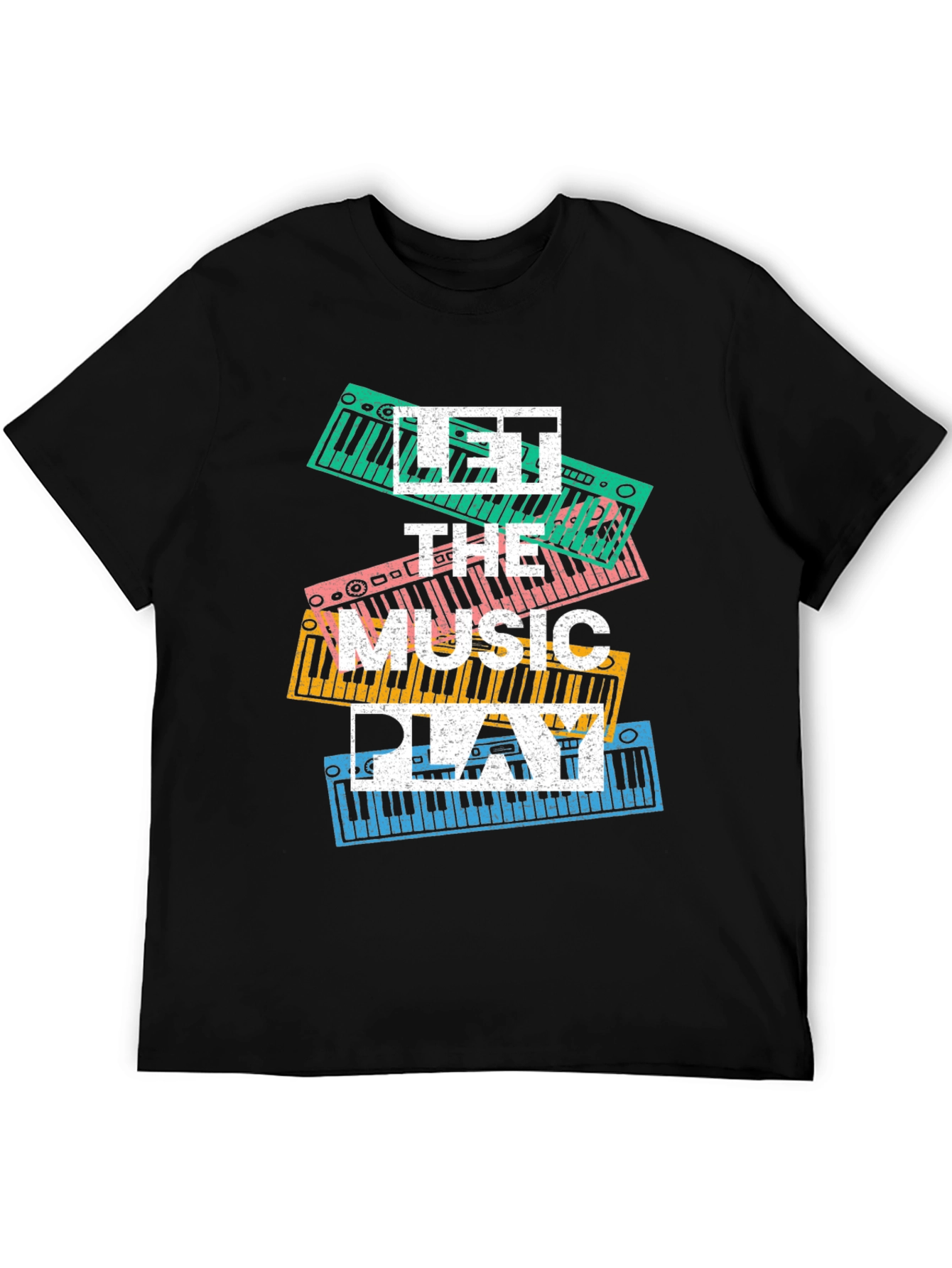 Black Let the Music Play Graphic Tee view 5
