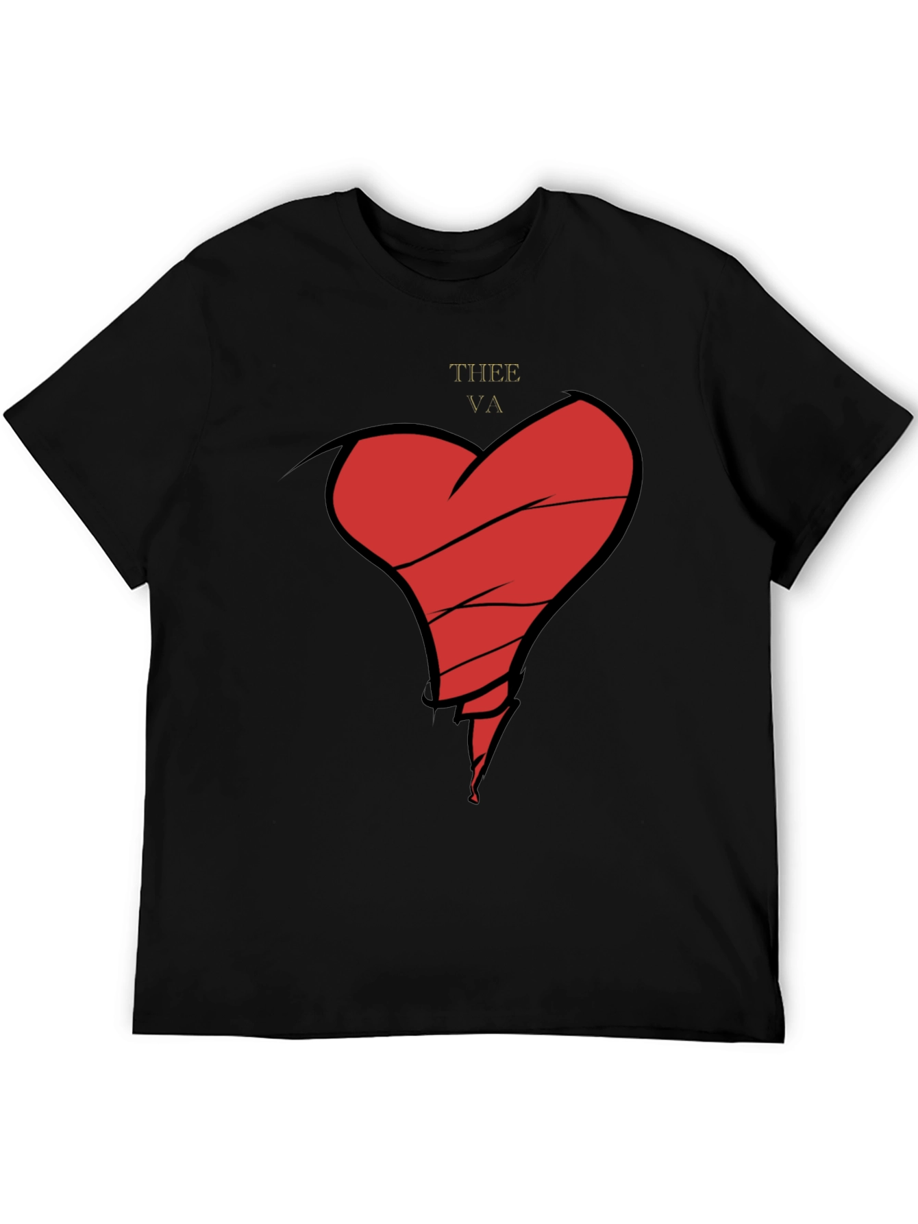 Black Broken Heart Graphic Tee - Men's Black T-Shirt view 5