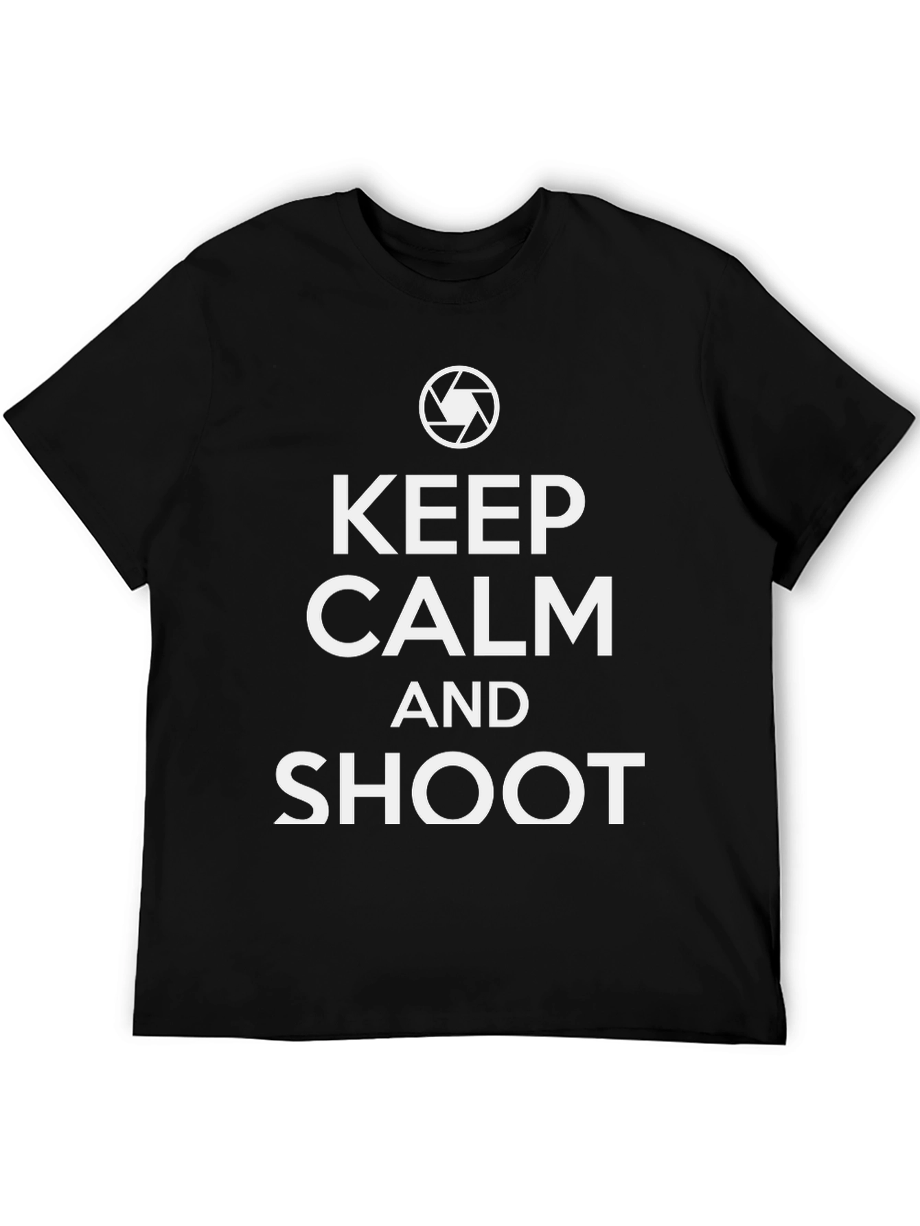 Black Keep Calm and Shoot Black T-Shirt view 5
