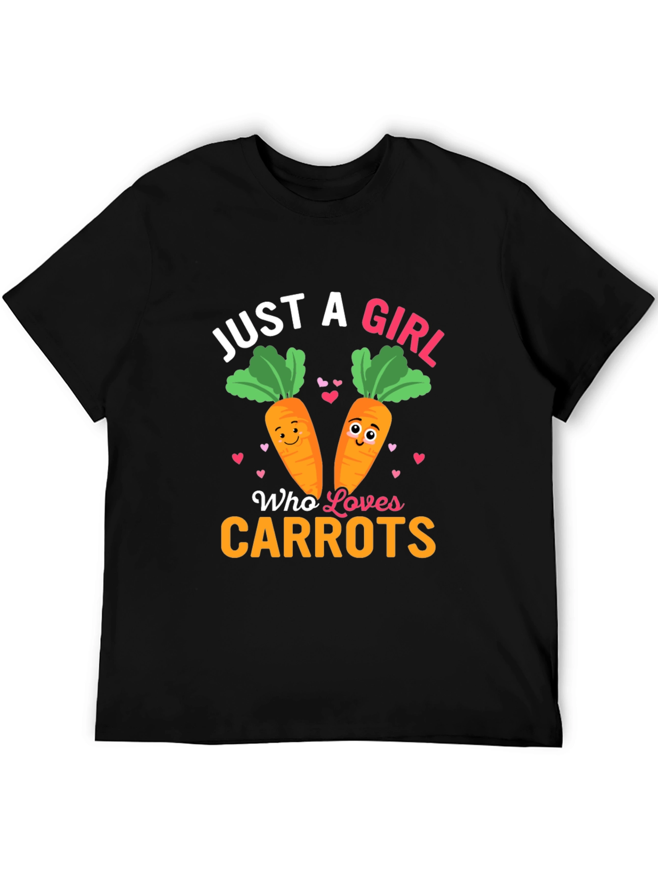 Black Just a Girl Who Loves Carrots Graphic Tee view 5