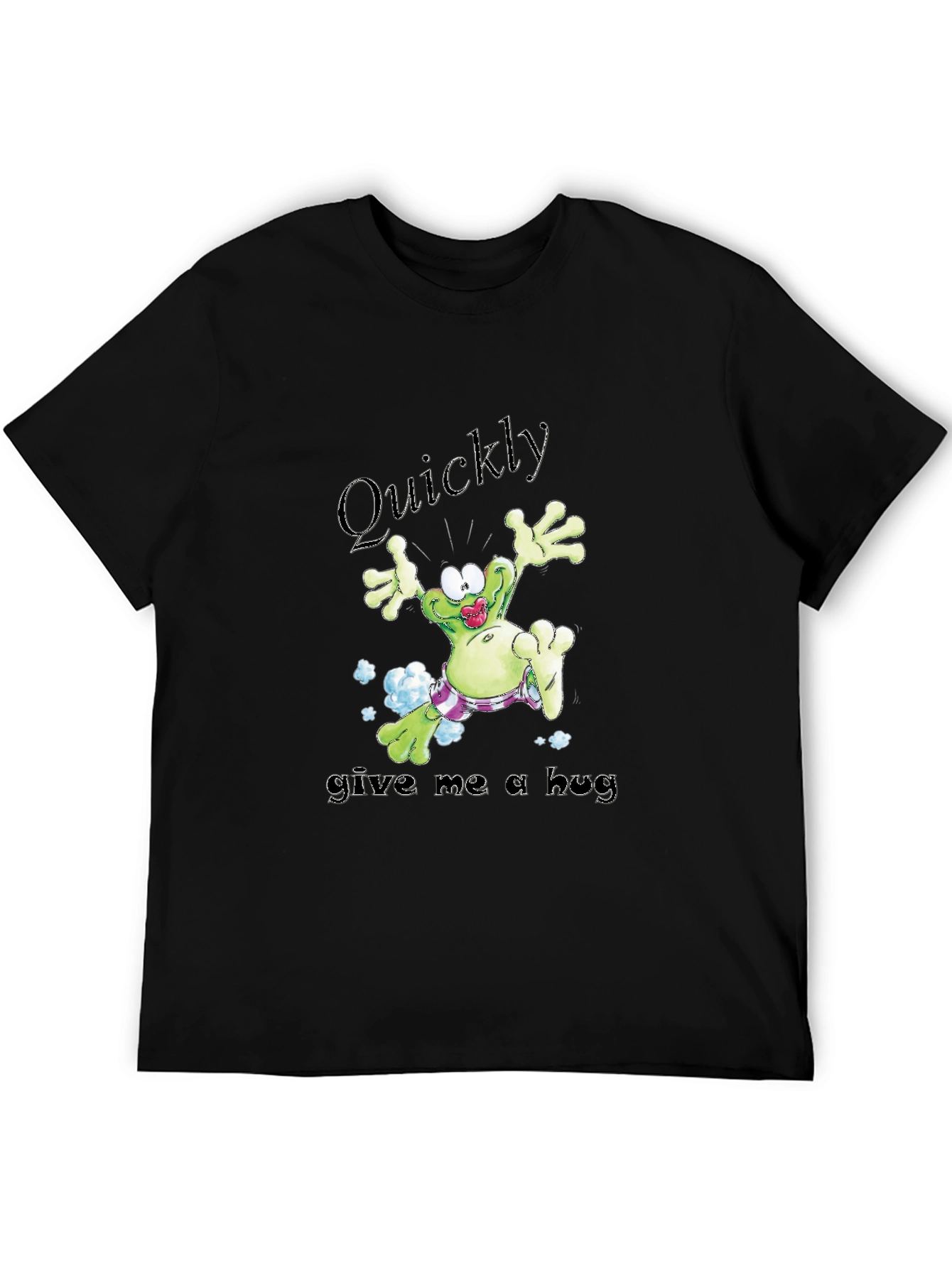 Black Frog 'Quickly Give Me a Hug' Black T-Shirt view 5
