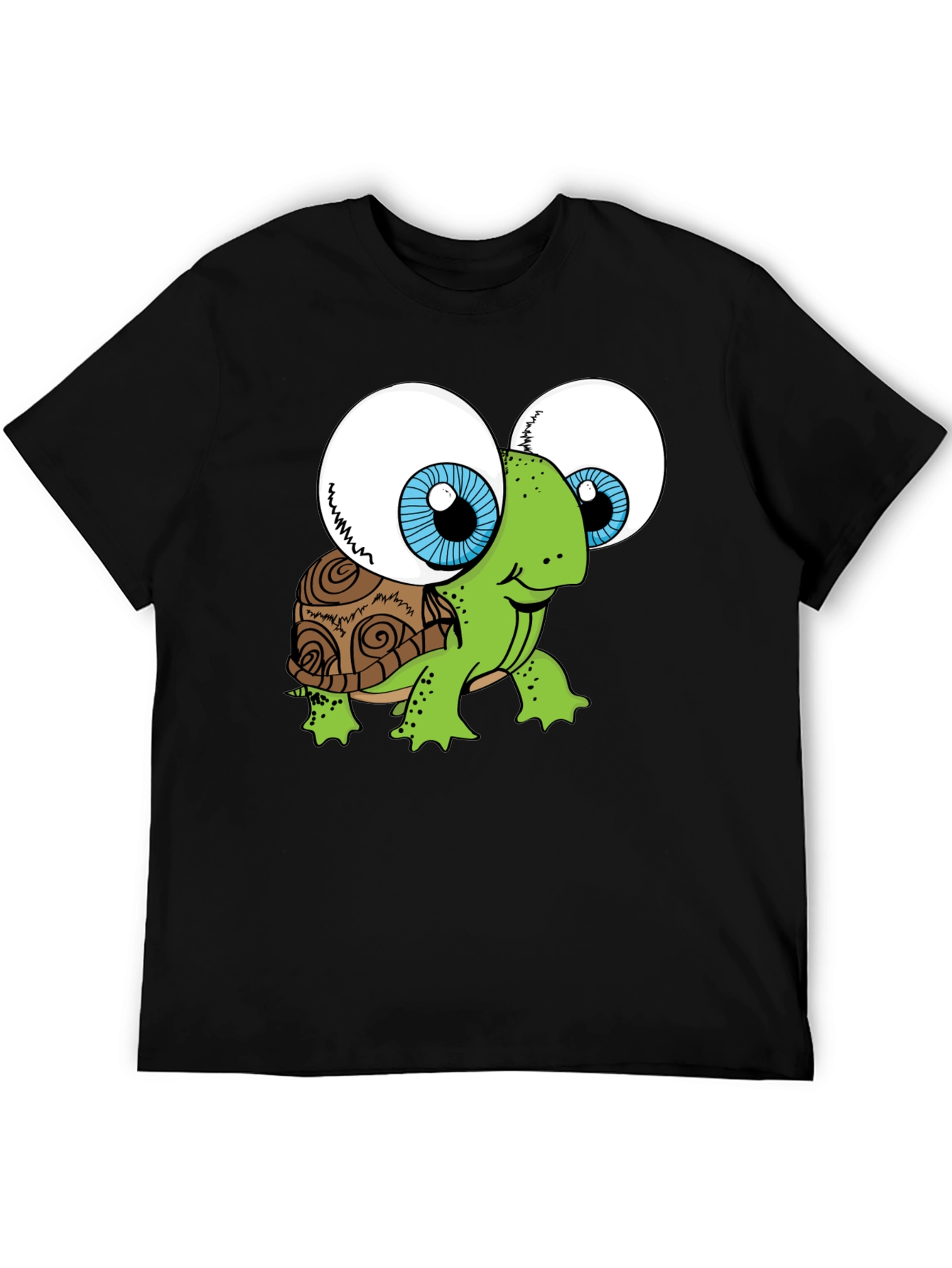 Black Funny Turtle Googly Eyes Black T-Shirt view 5