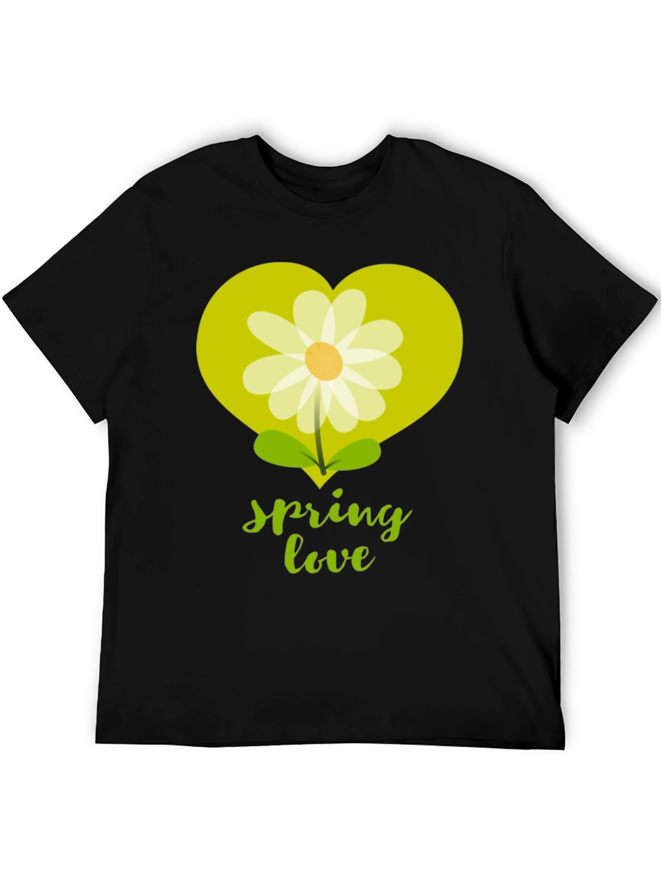 Black Spring Love T-Shirt - Floral Heart Graphic Tee view 5