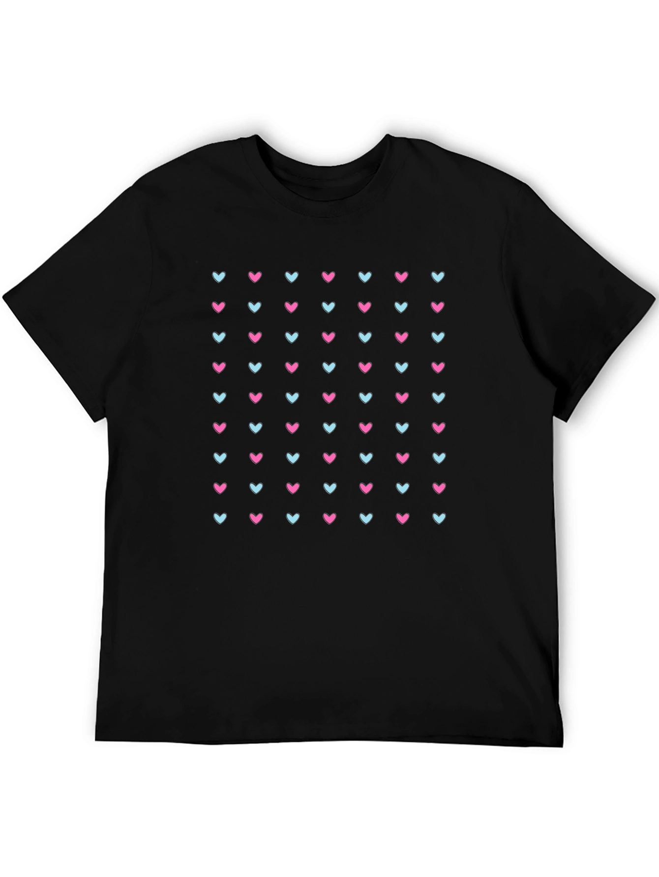 Black Heart Pattern Black T-Shirt view 5