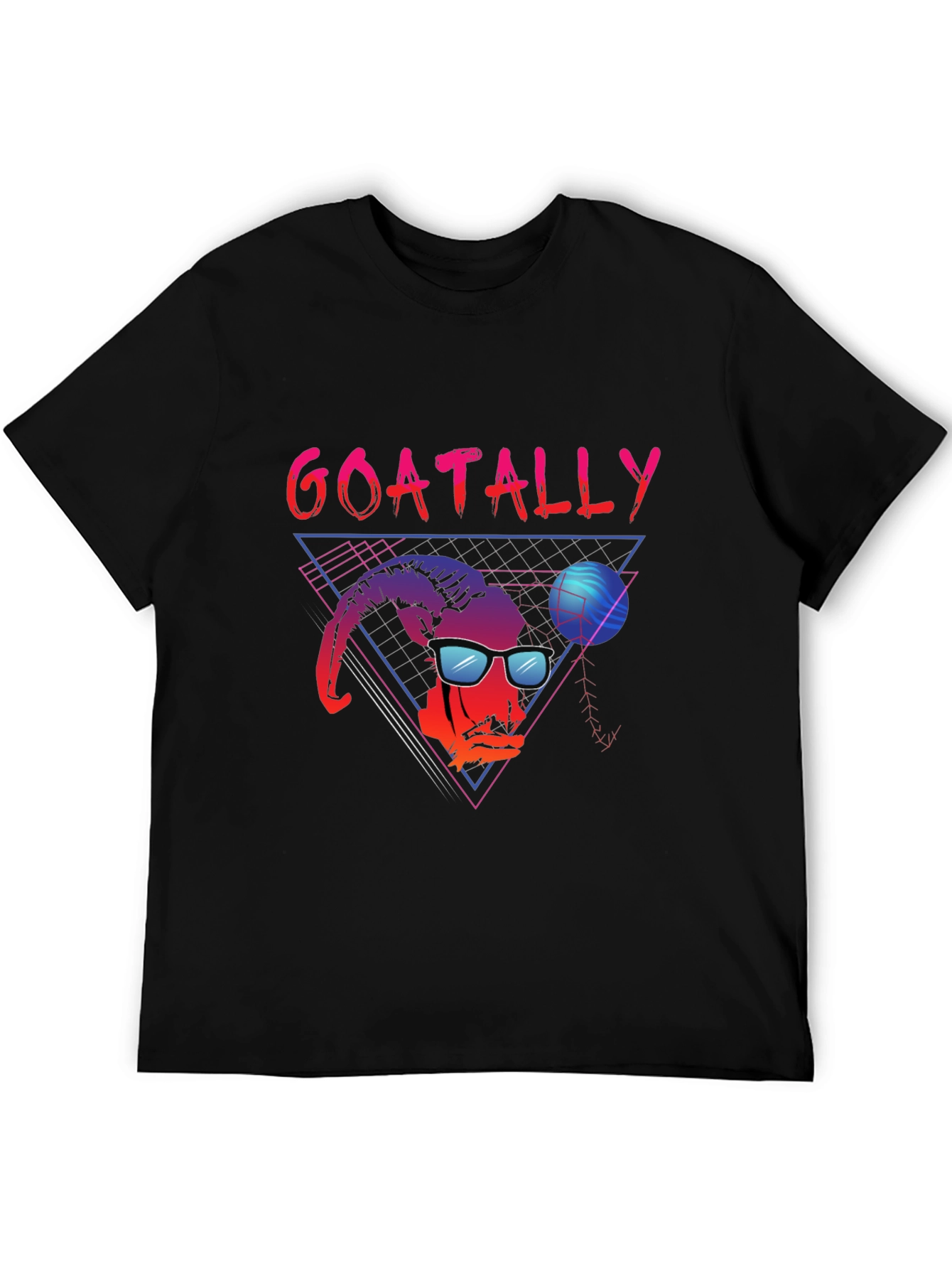 Black Goatally Awesome Retro T-Shirt view 5