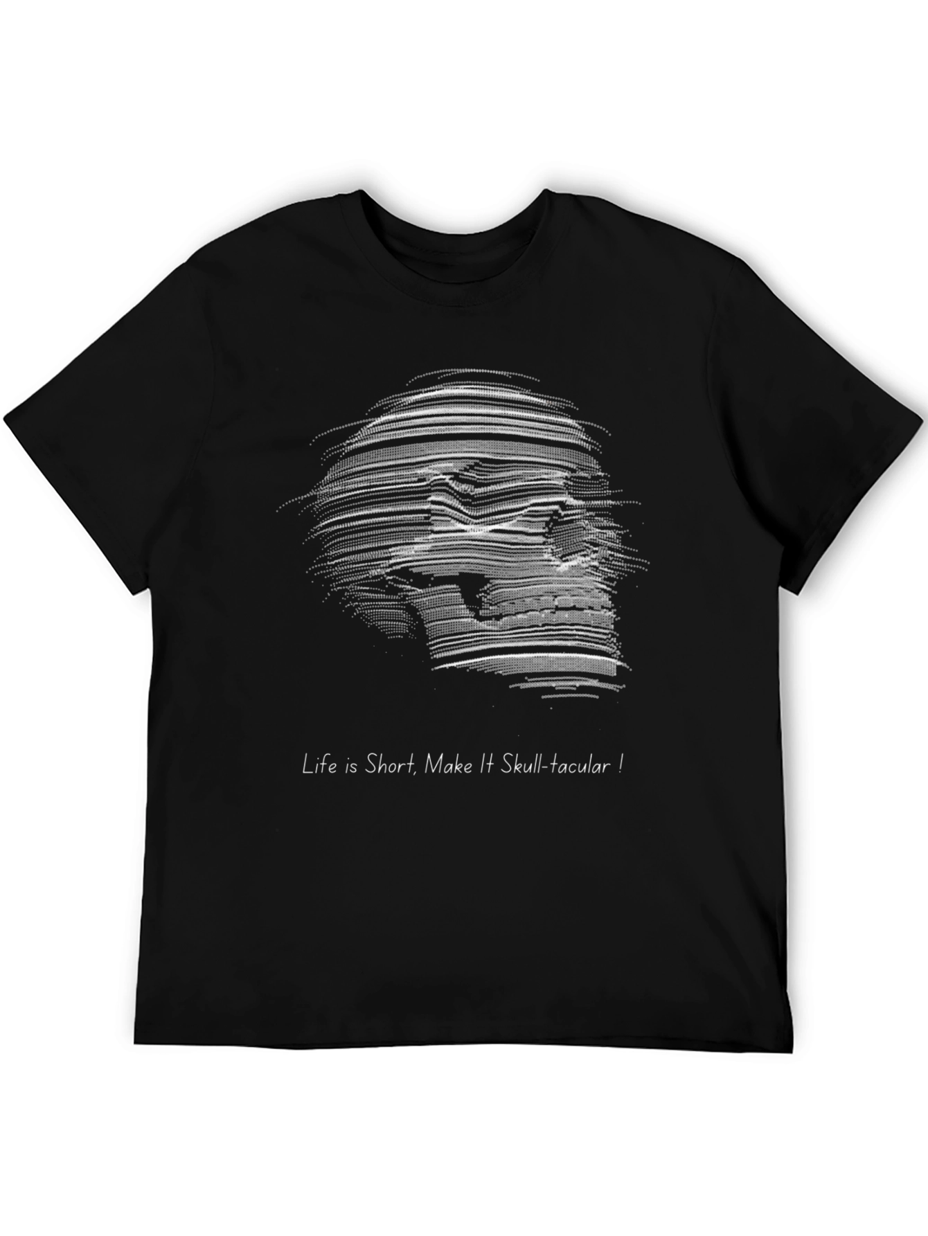 Black Skull-tacular Graphic Tee - Life is Short view 5