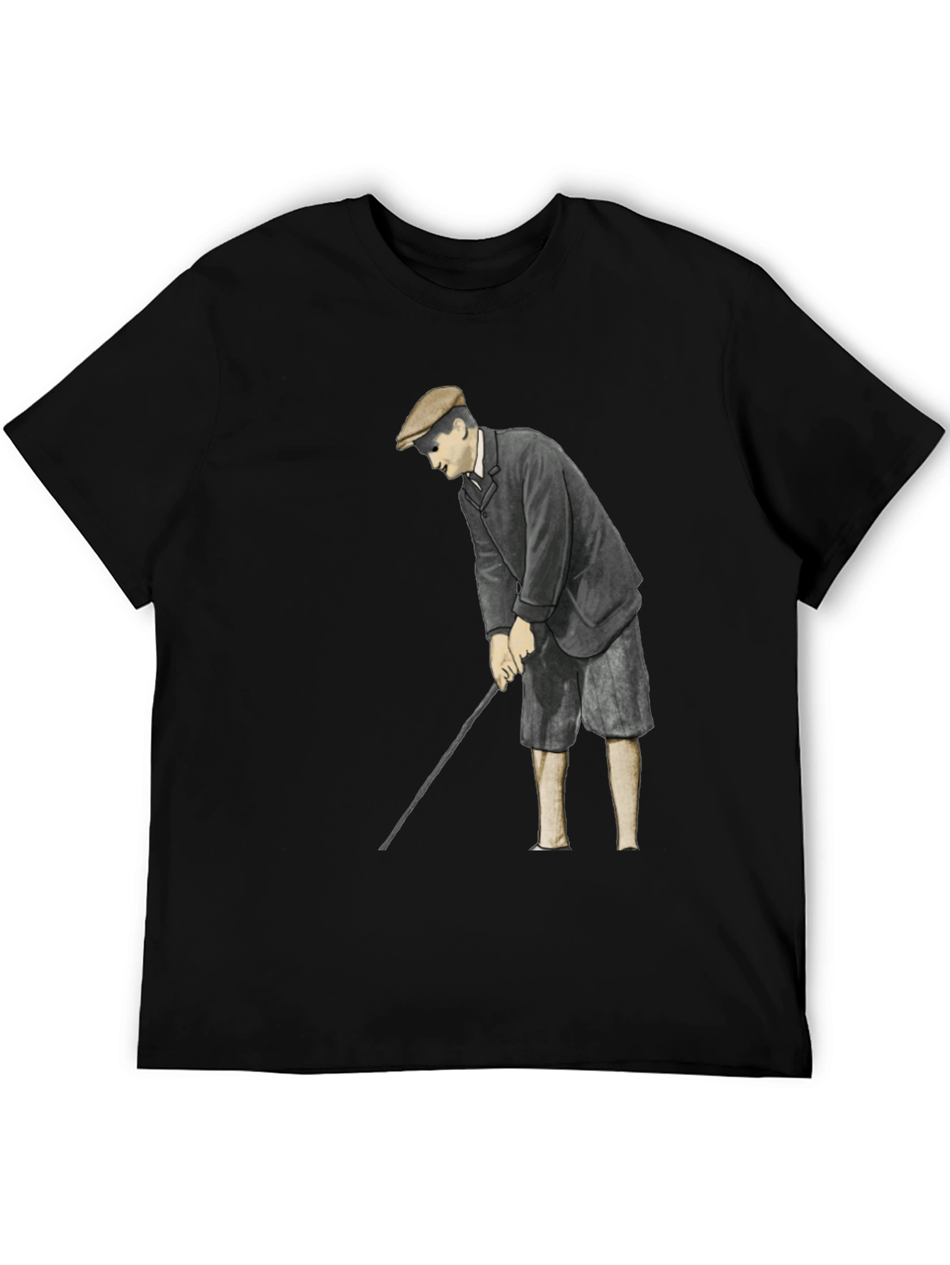 Black Vintage Golfer T-Shirt - Classic Style view 5