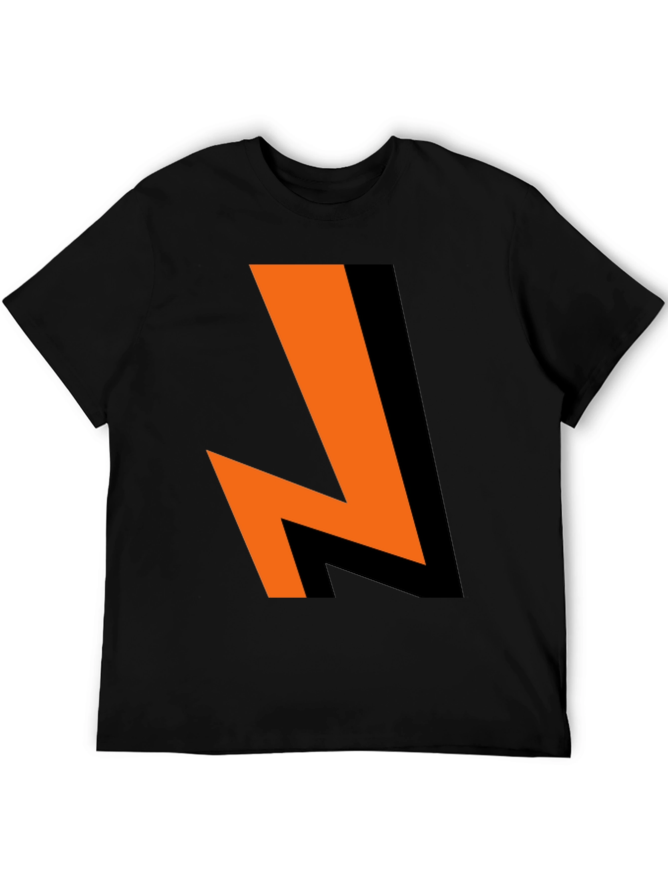 Black Bold Lightning Bolt Graphic Tee - Black Cotton Blend view 5