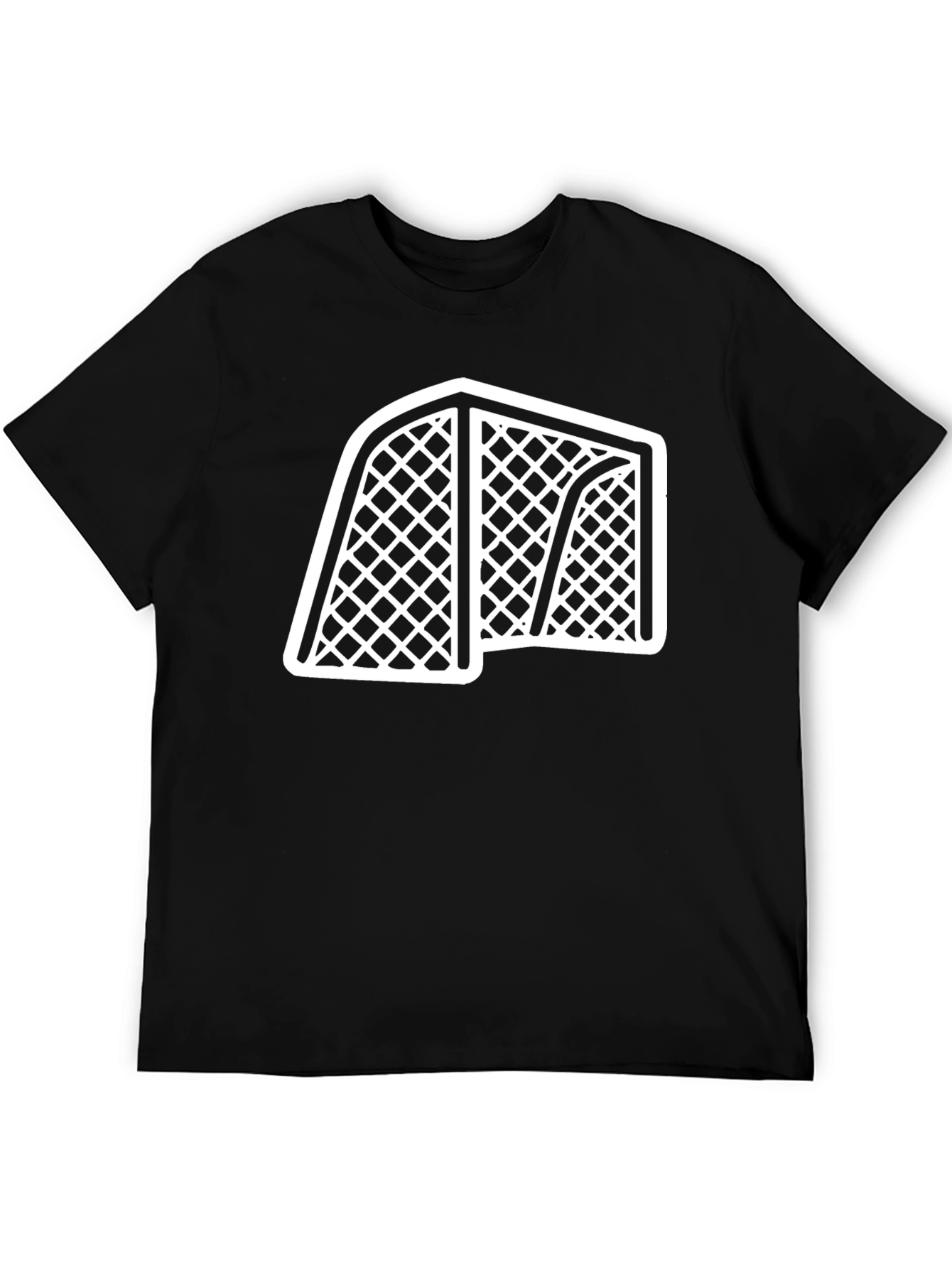 Black Hockey Net Graphic Tee - Black Cotton T-Shirt view 5