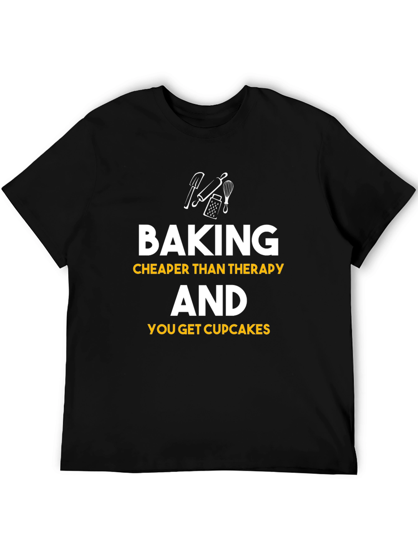 Black Baking Cheaper Than Therapy Black Graphic Tee view 5