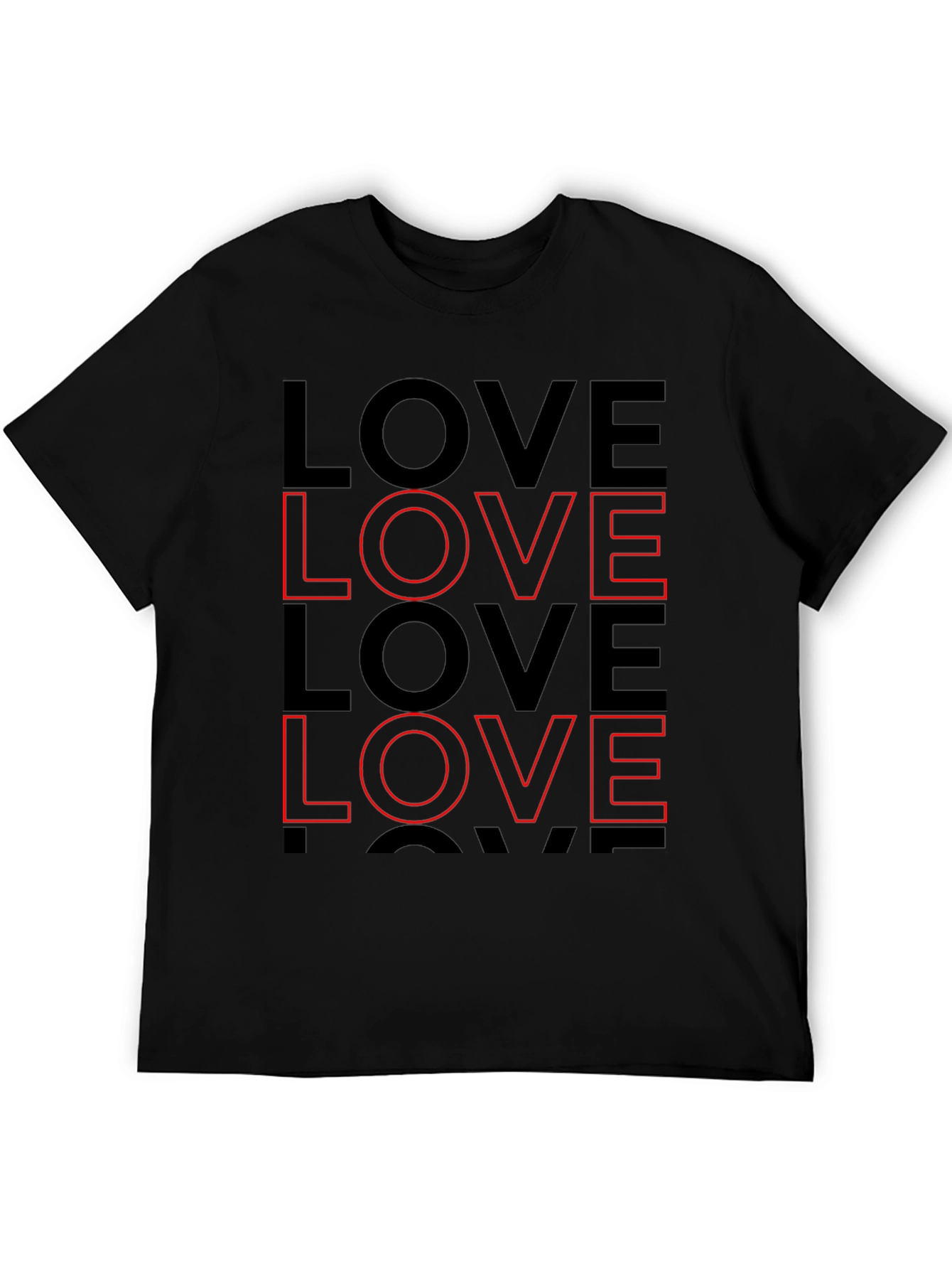 Black LOVE Graphic Print Black T-Shirt view 5