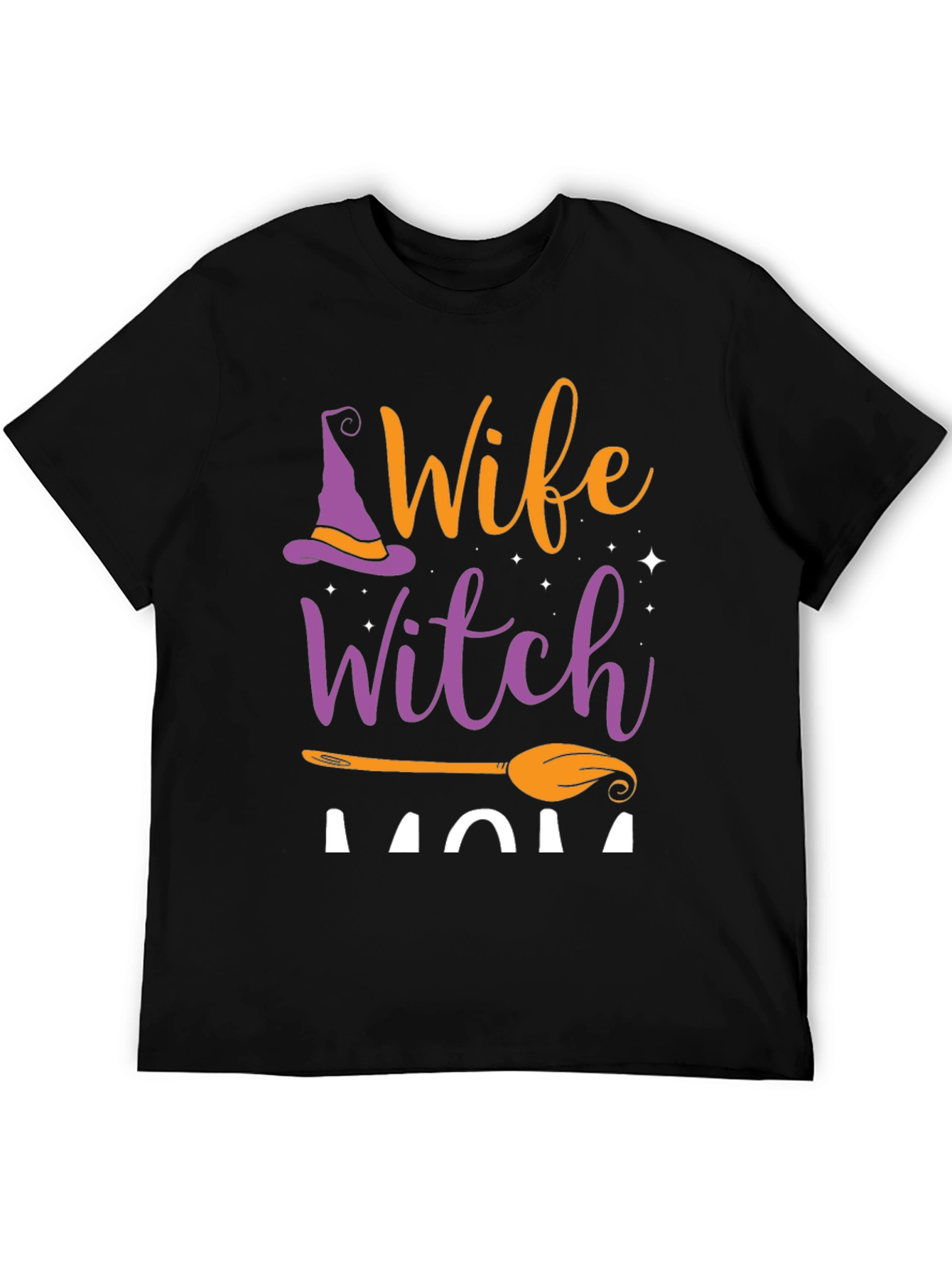 Black Wife Witch Mom Halloween T-Shirt view 5