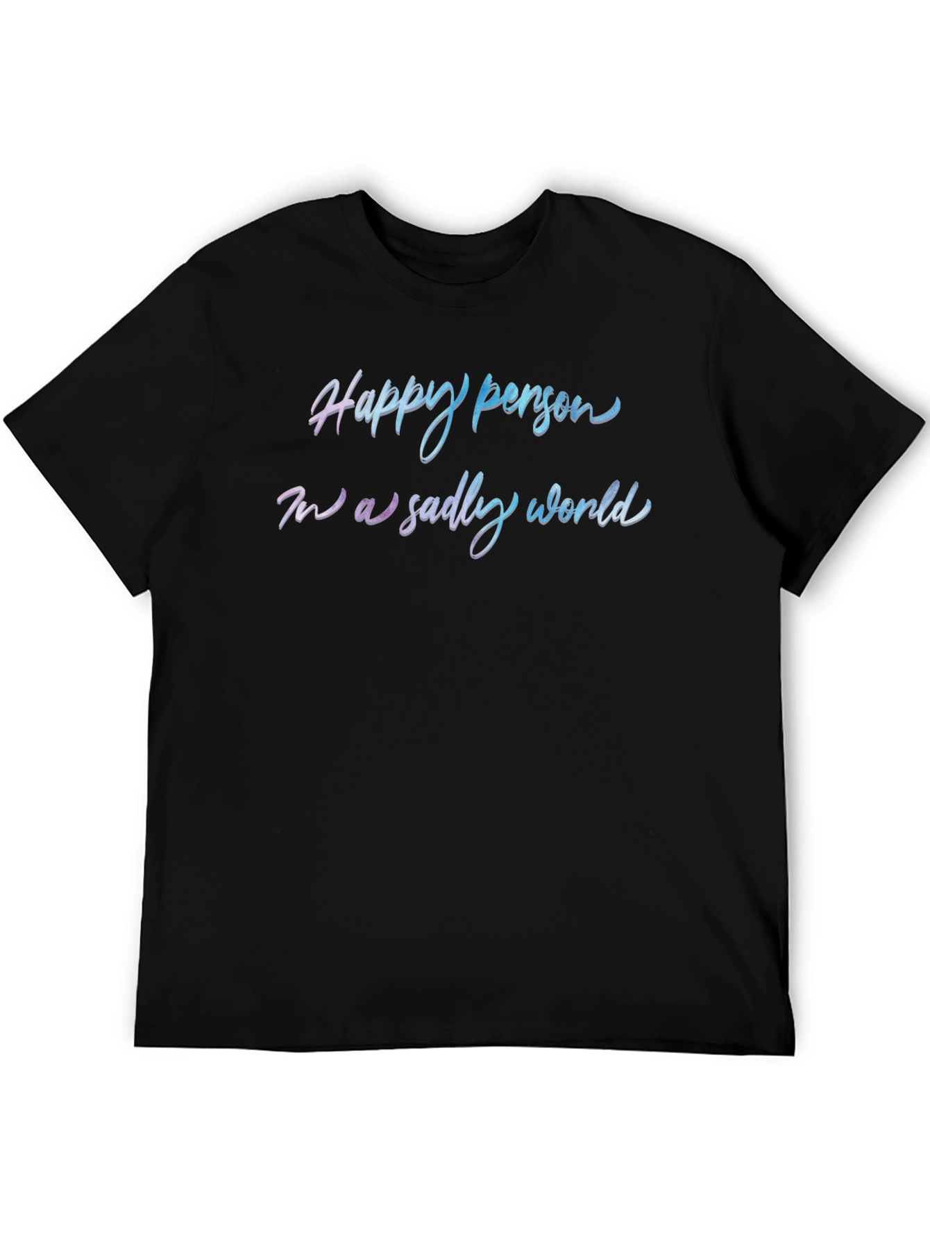 Black Happy Person T-Shirt - Trendy Slogan Tee view 5