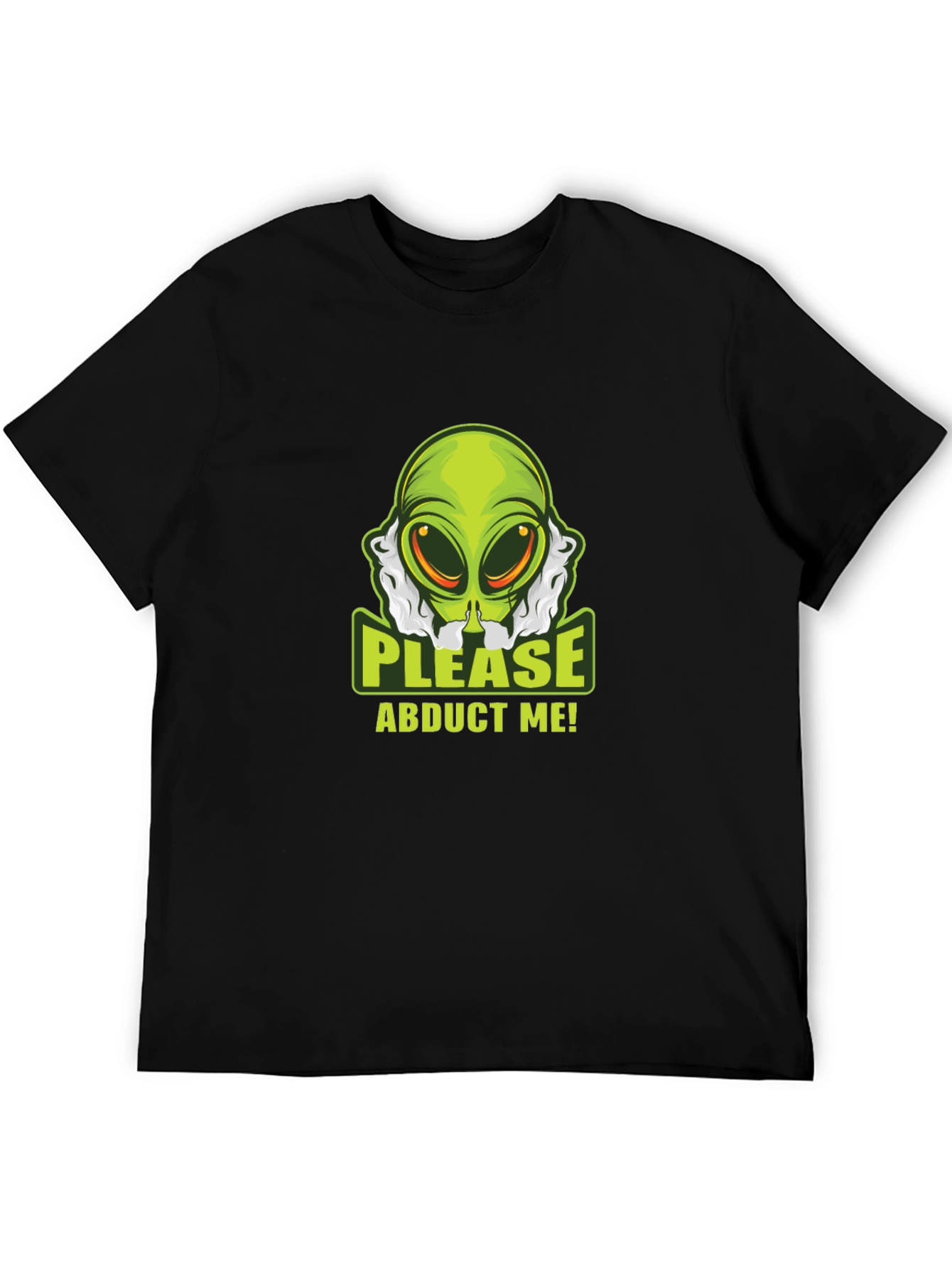 Black Alien Abduction T-Shirt - Please Abduct Me Tee view 5