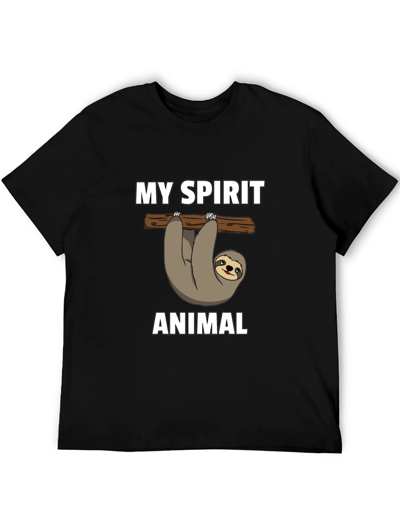 Black My Spirit Animal Sloth Graphic T-Shirt view 5