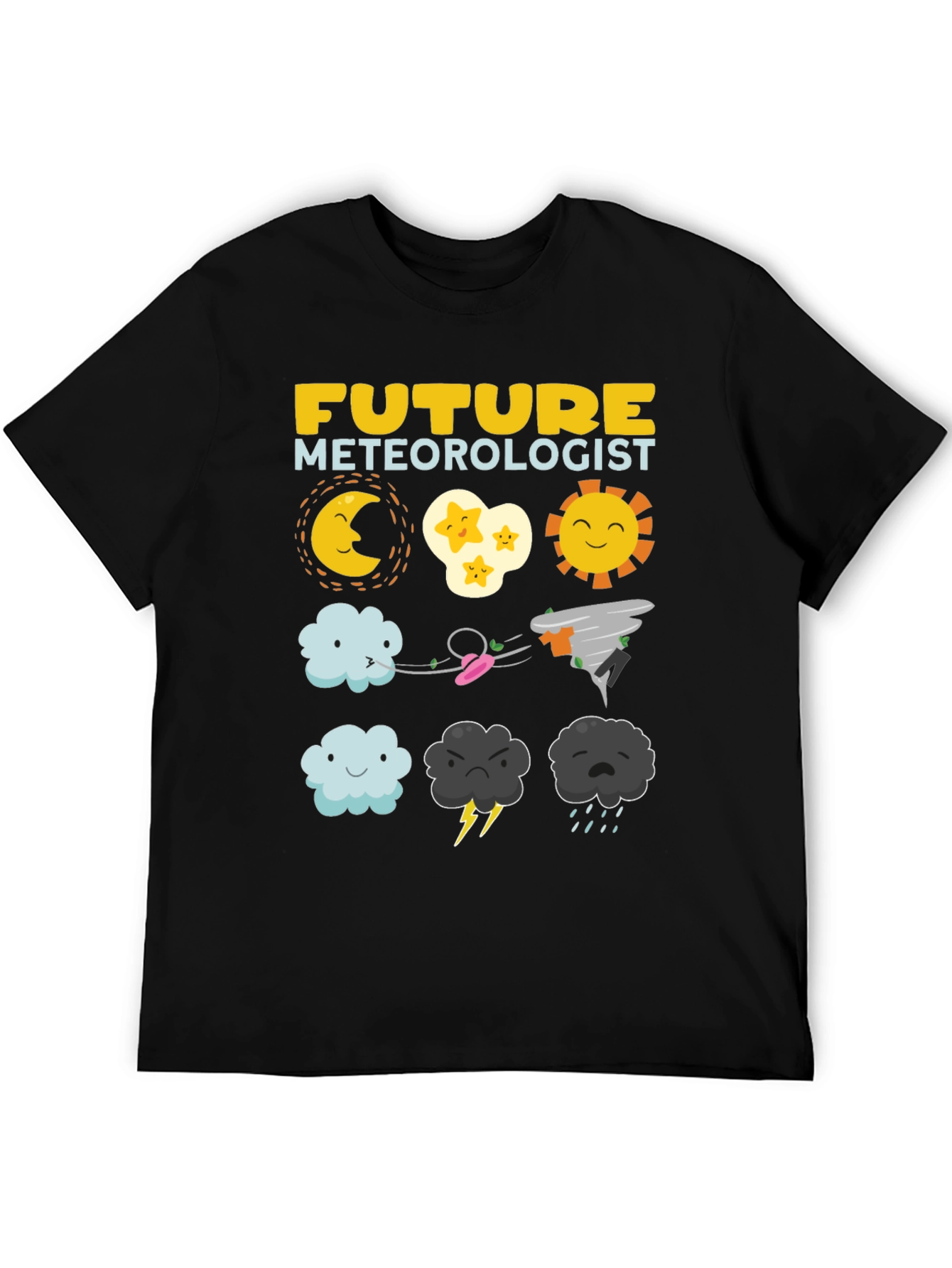 Black Future Meteorologist Black T-Shirt view 5