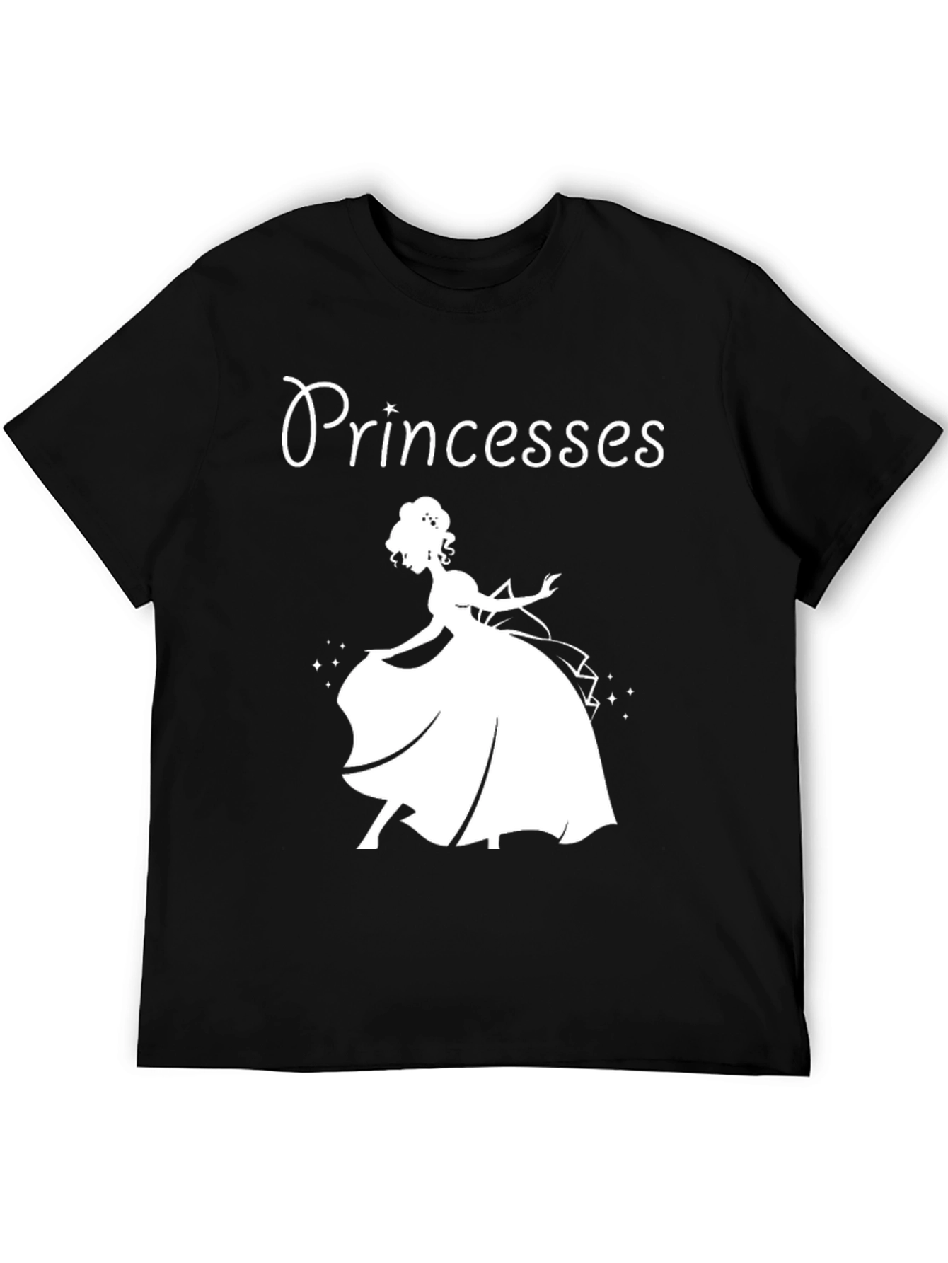 Black Princesses Graphic T-Shirt - Black Cotton Tee view 5