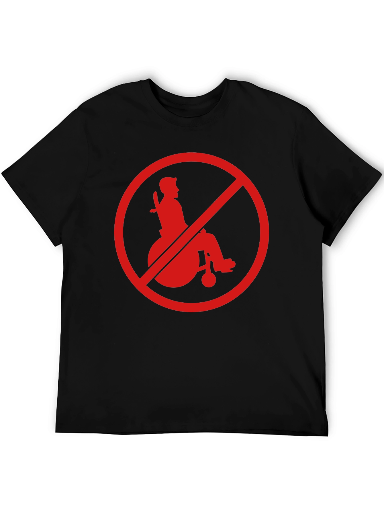 Black Edgy "No Wheelchair" Graphic T-Shirt view 5