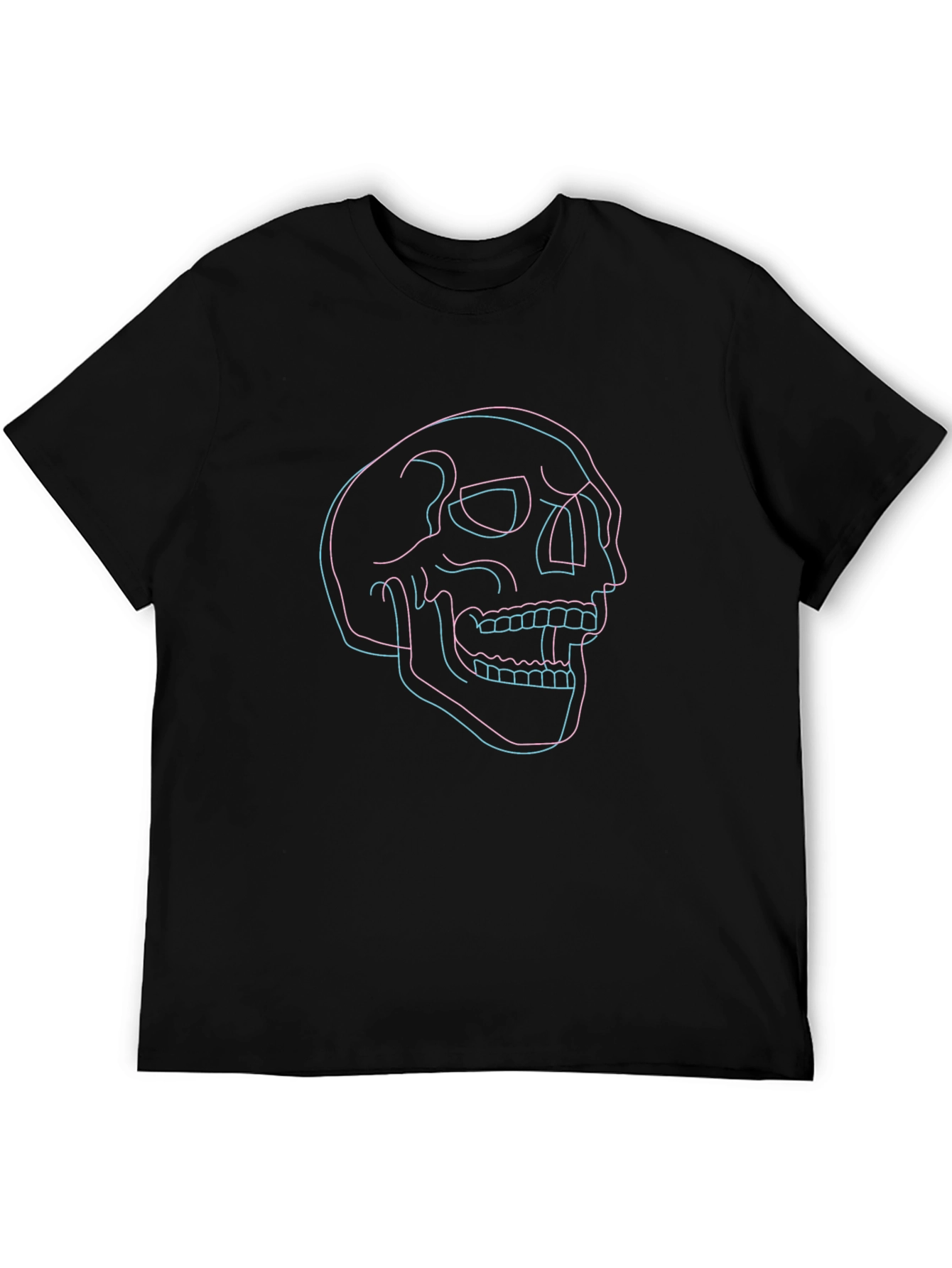 Black Edgy Skull Graphic Black T-Shirt view 5