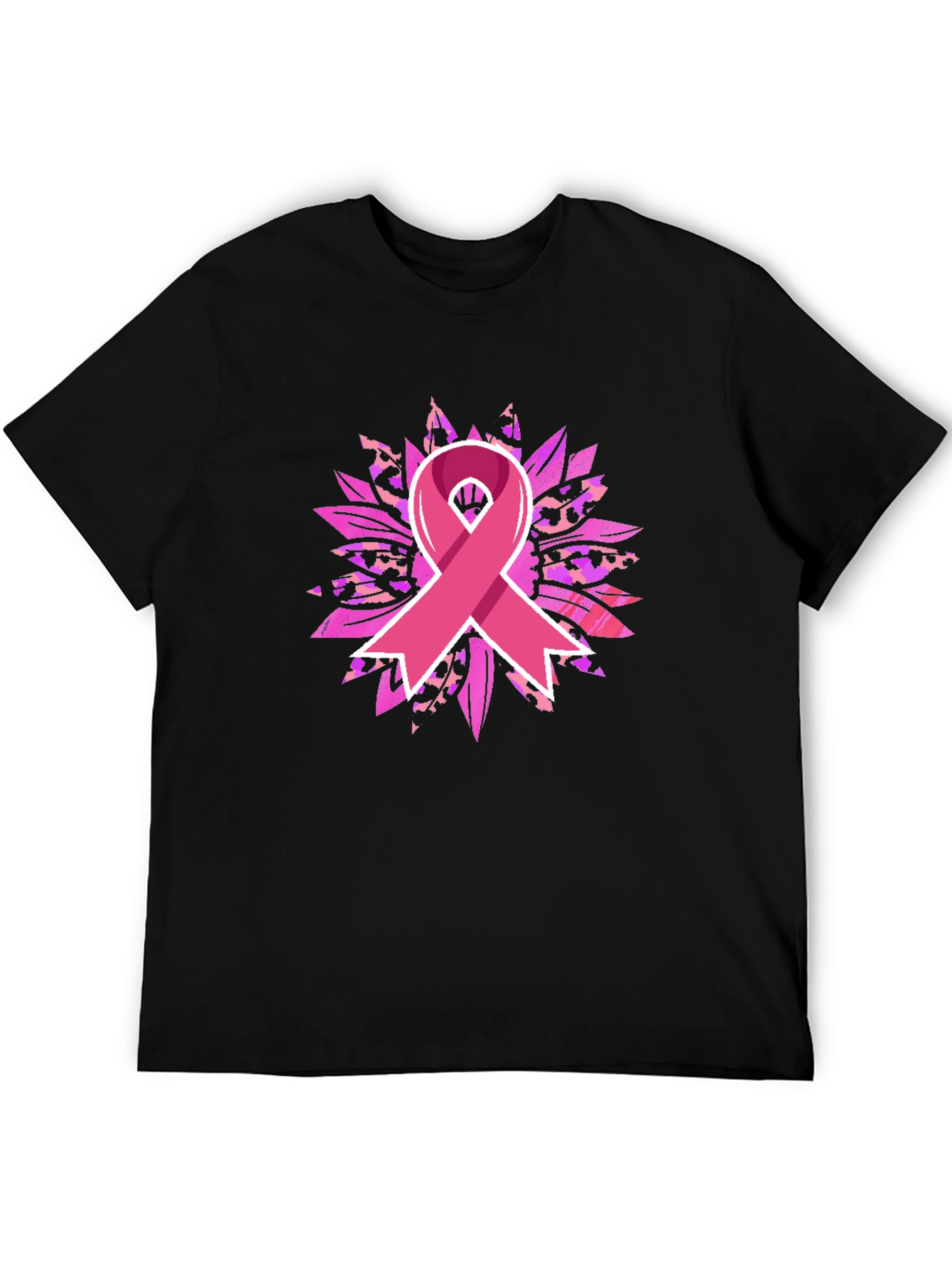 Breast Cancer Awareness Ribbon Sunflower Graphic Tee - 5
