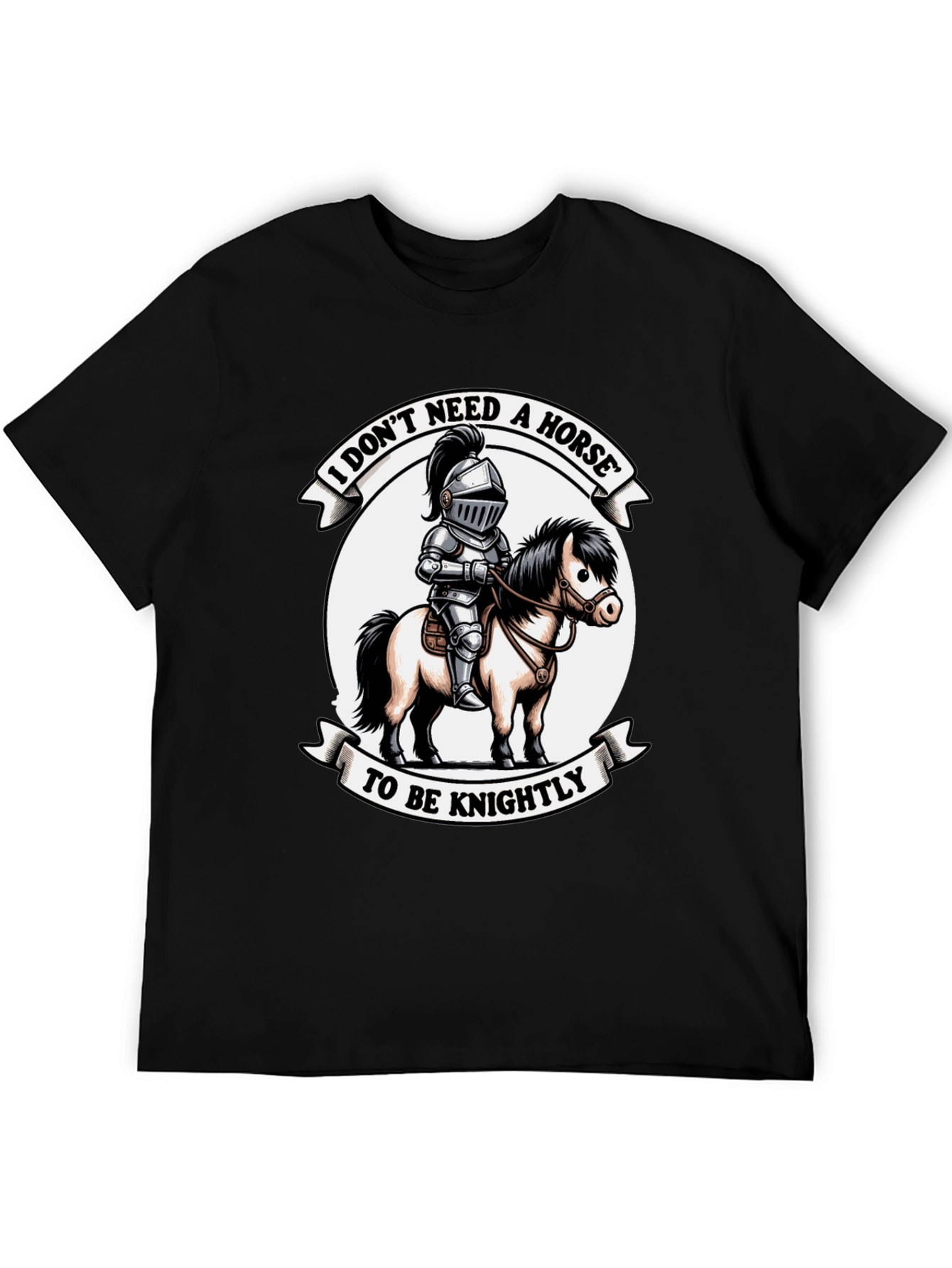 Black Knightly T-Shirt: No Horse Needed! view 5