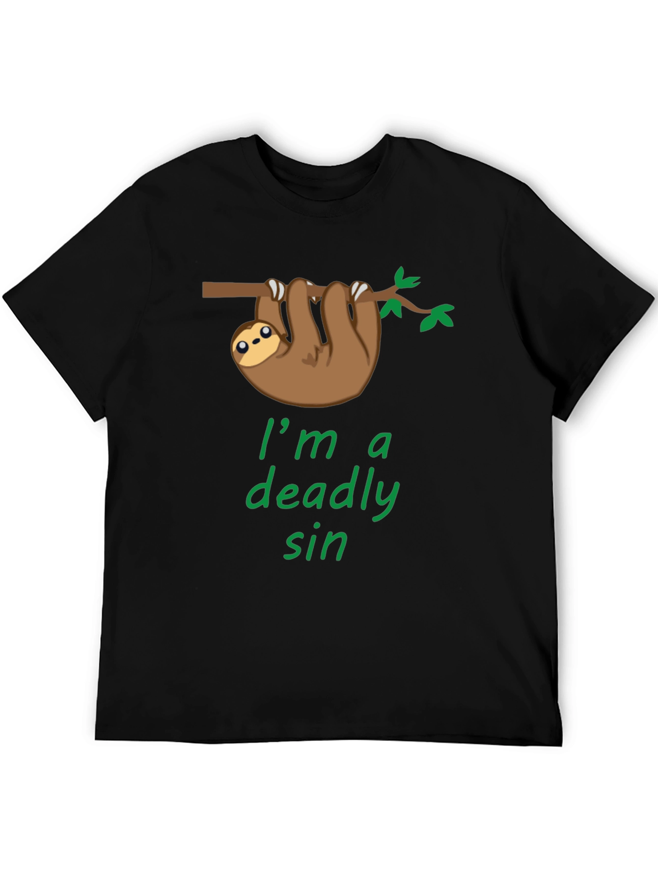Black Sloth Deadly Sin Graphic Tee - Cute & Comfy! view 5