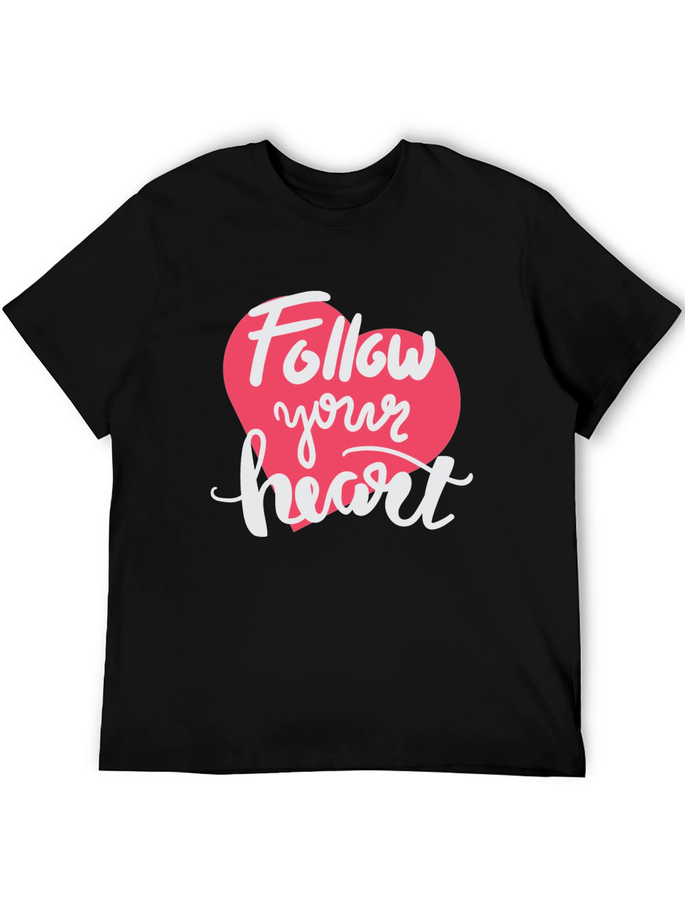 Black Follow Your Heart Black Graphic T-Shirt view 5