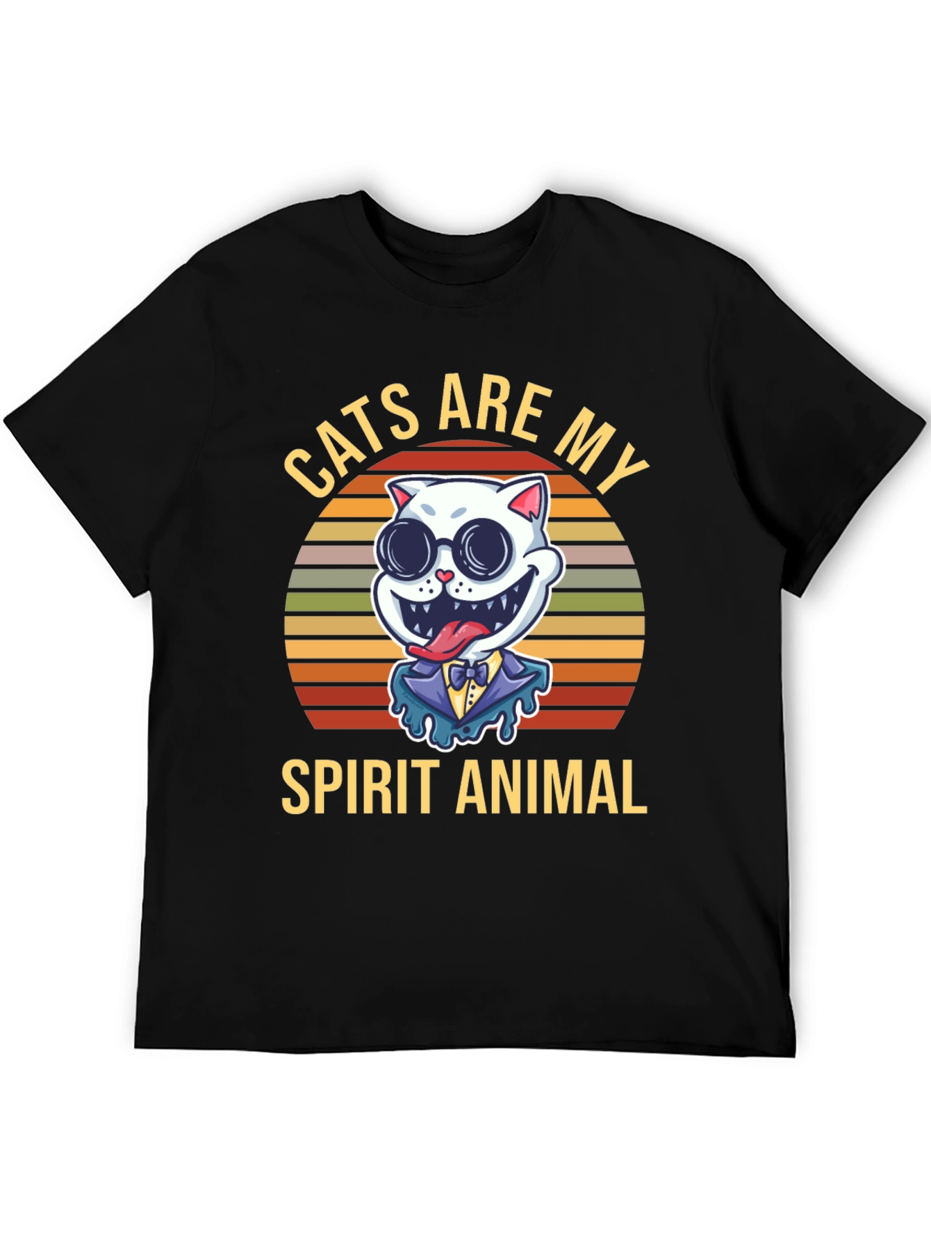 Black Cats Are My Spirit Animal Graphic T-Shirt view 5