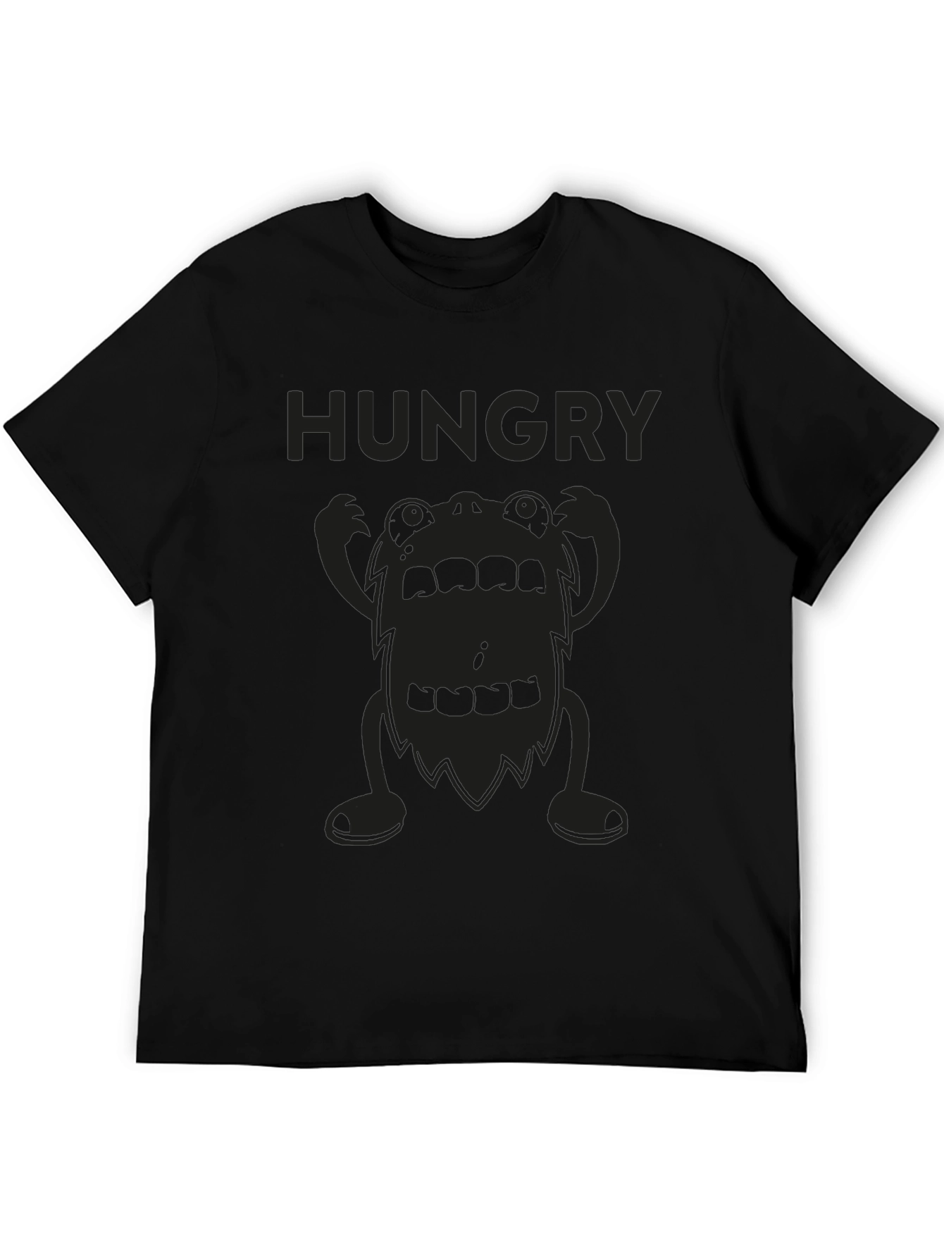 Black Hungry Monster Graphic Black T-Shirt view 5