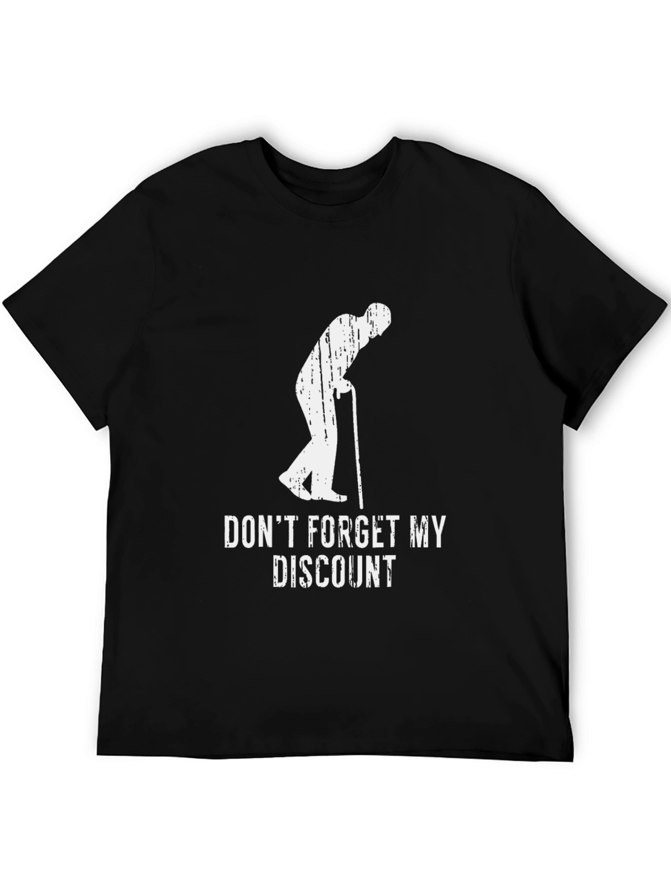 Black Funny Senior Discount Black T-Shirt view 5