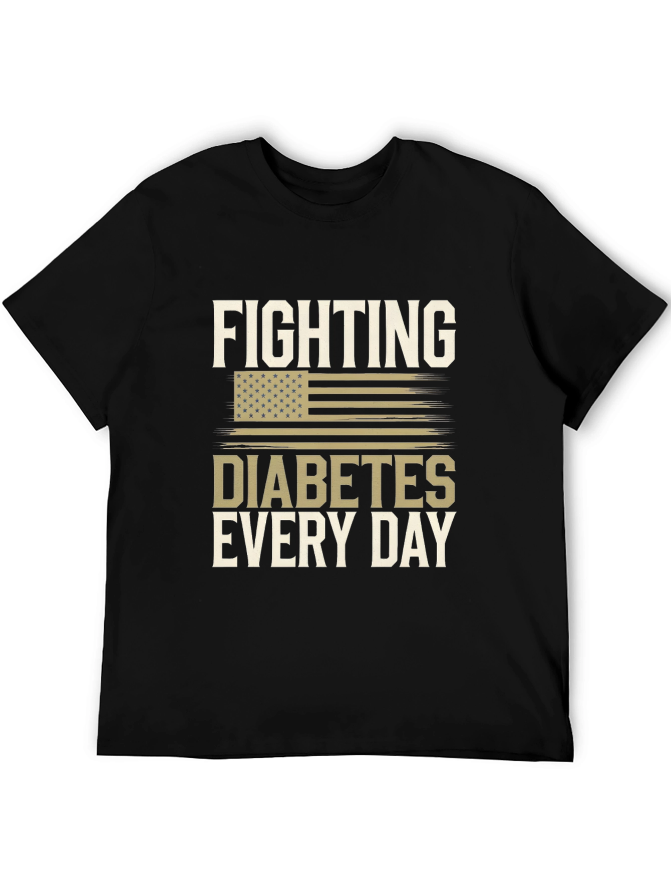 Black Fighting Diabetes T-Shirt view 5