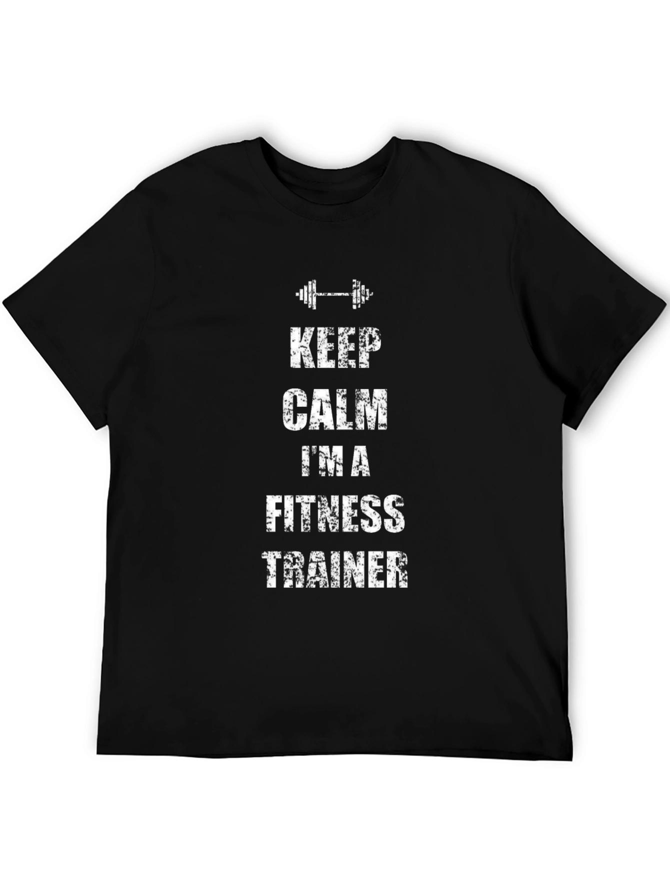 Black Keep Calm I'm A Fitness Trainer T-Shirt view 5