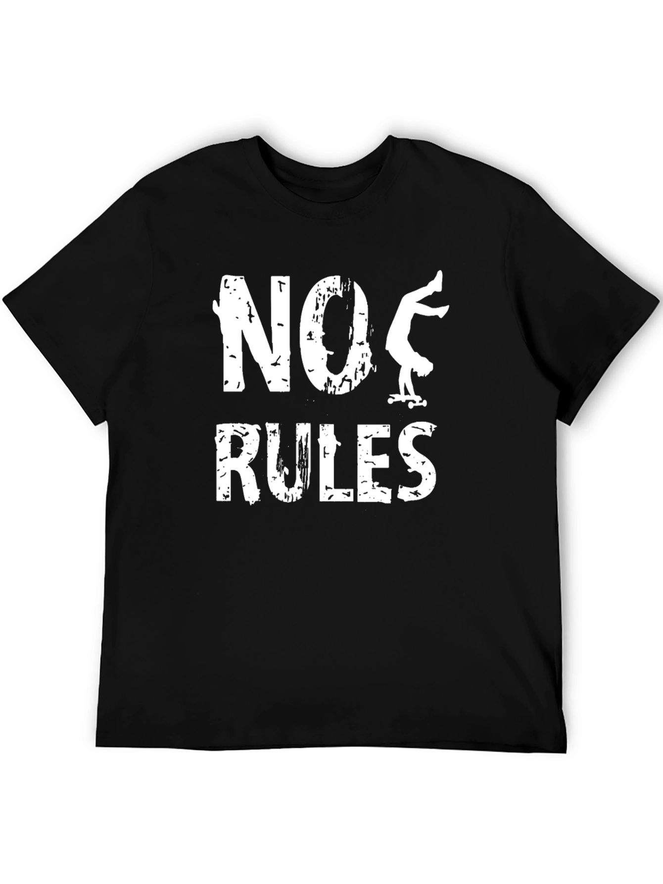 Black No Rules Skateboarder Graphic Tee - Black view 5