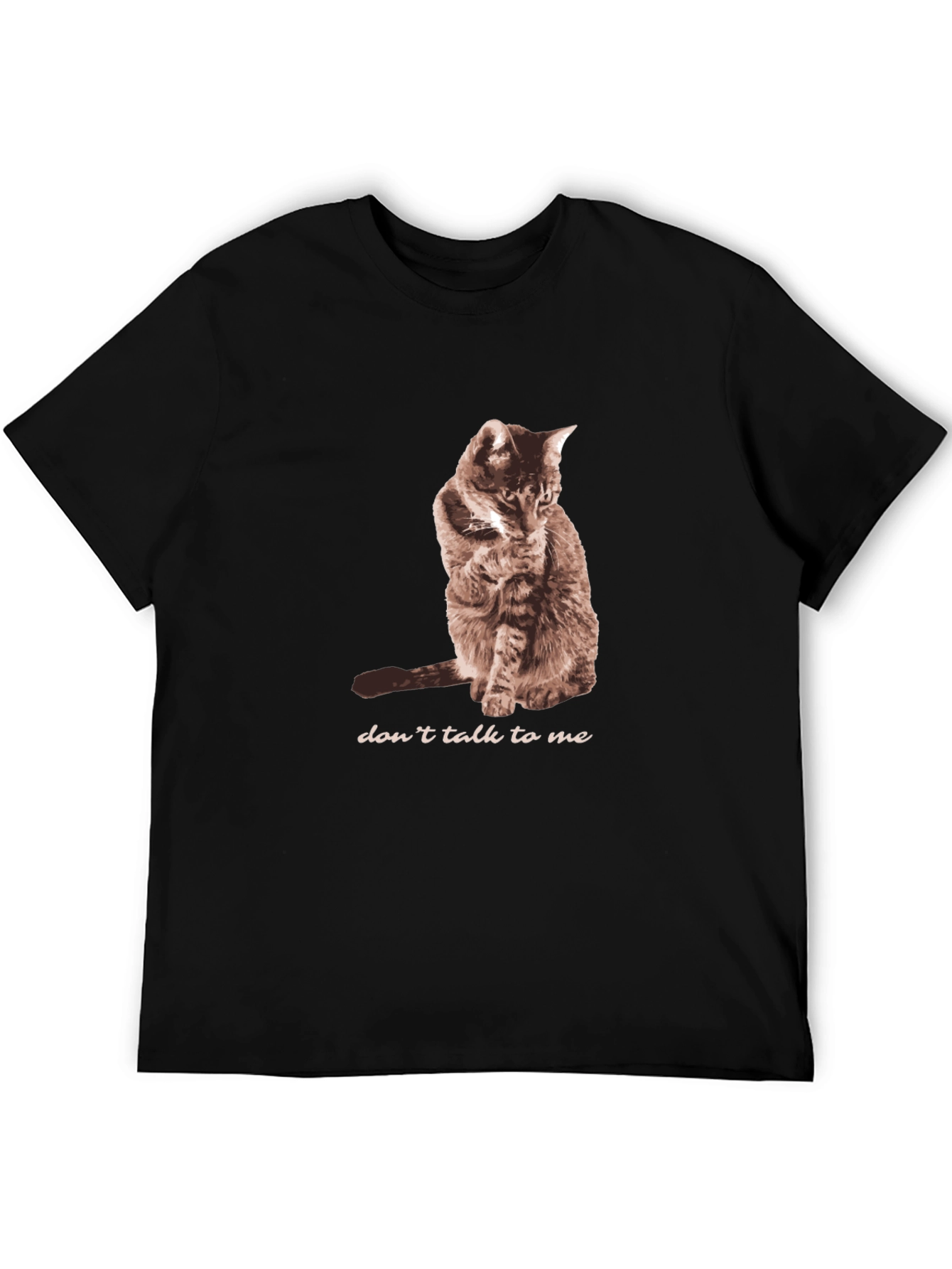 Black Don't Talk To Me Cat T-Shirt view 5