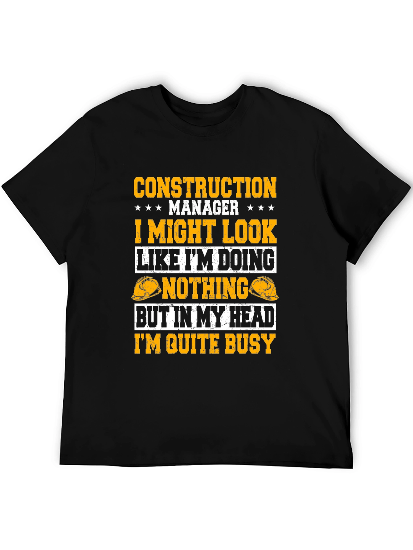 Black Construction Manager Funny Graphic Tee view 5