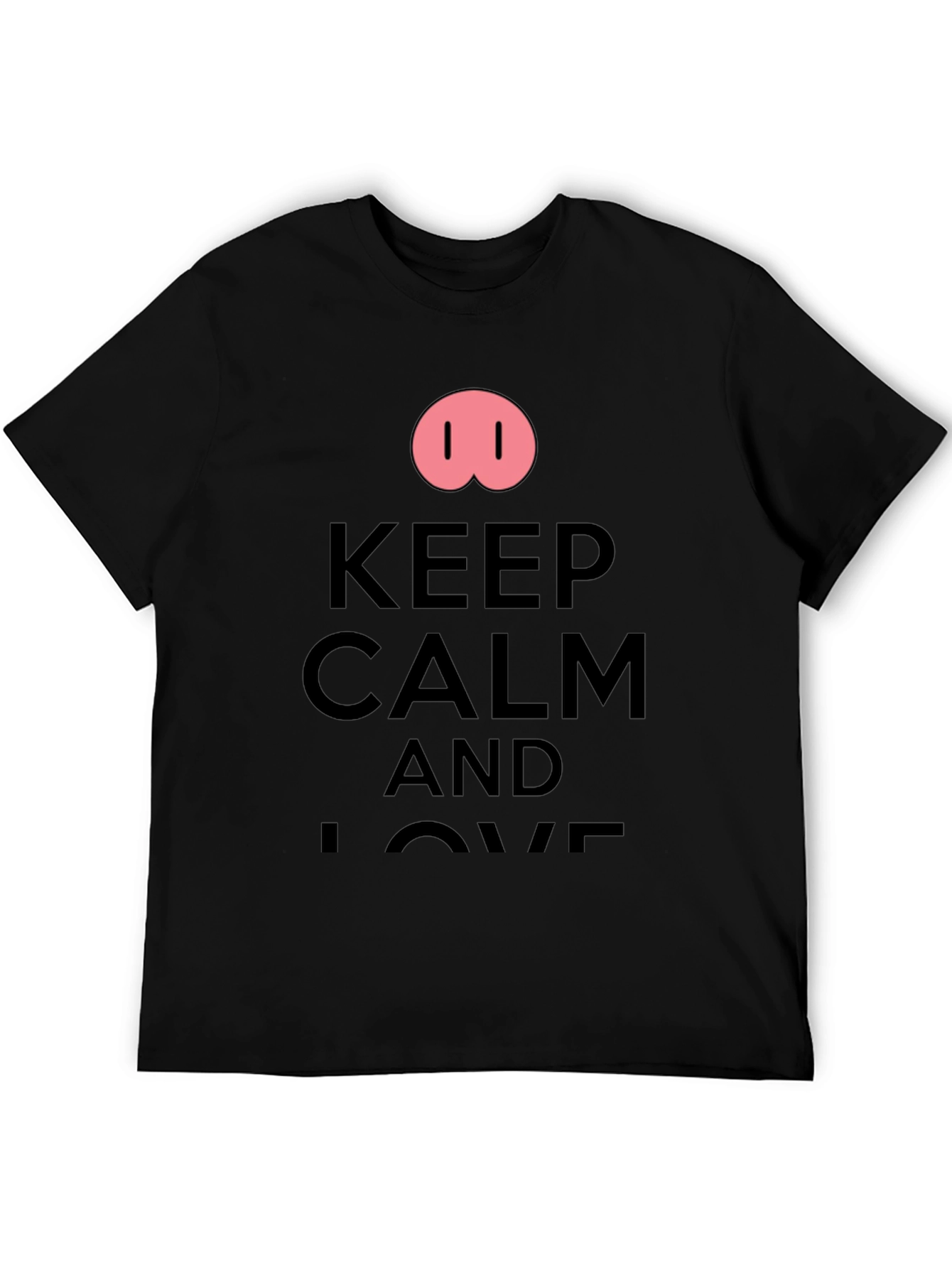 Black Keep Calm and Love Pigs T-Shirt view 5