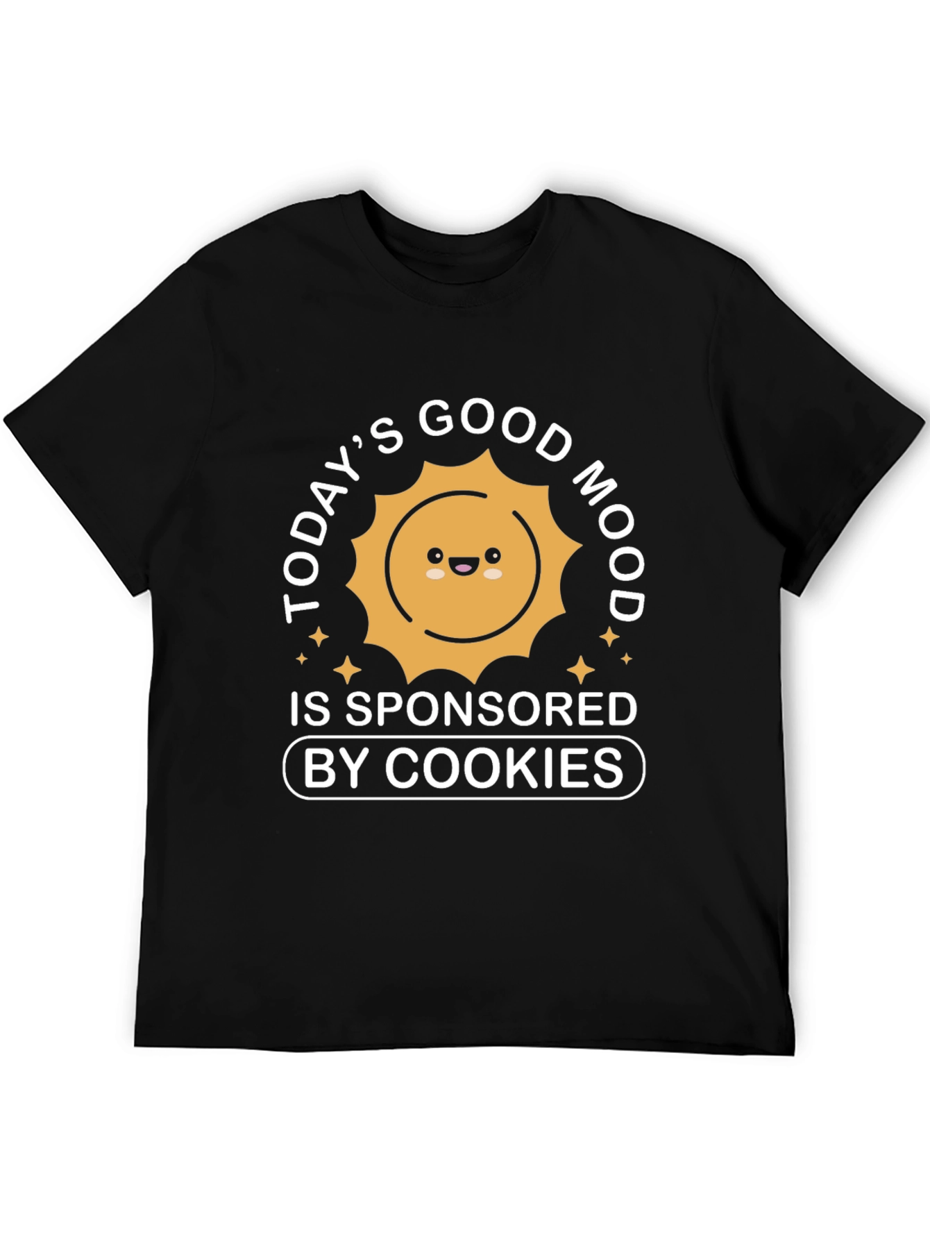 Black Today's Good Mood Sponsored by Cookies Black T-Shirt view 5