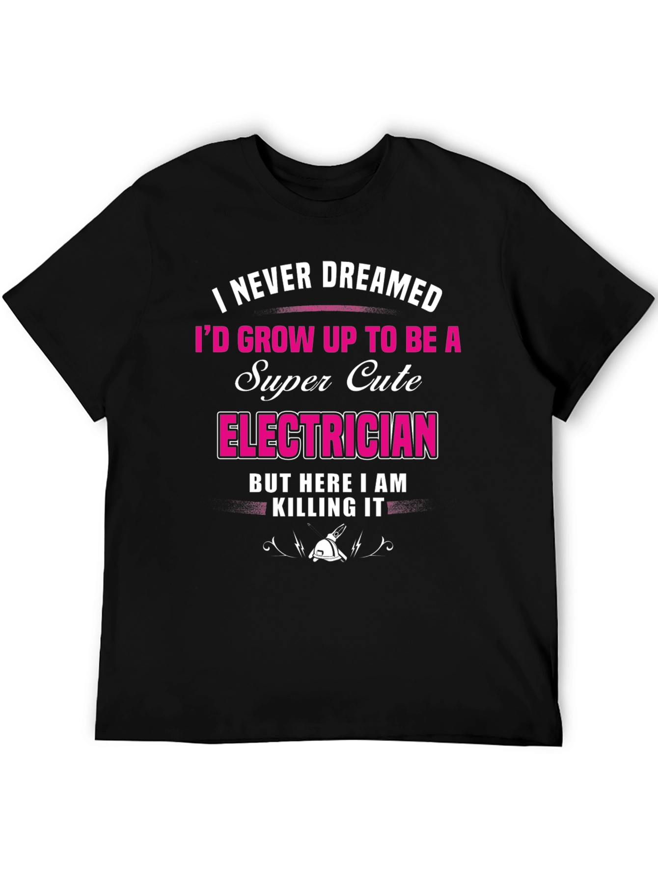 Black Super Cute Electrician Graphic T-Shirt view 5